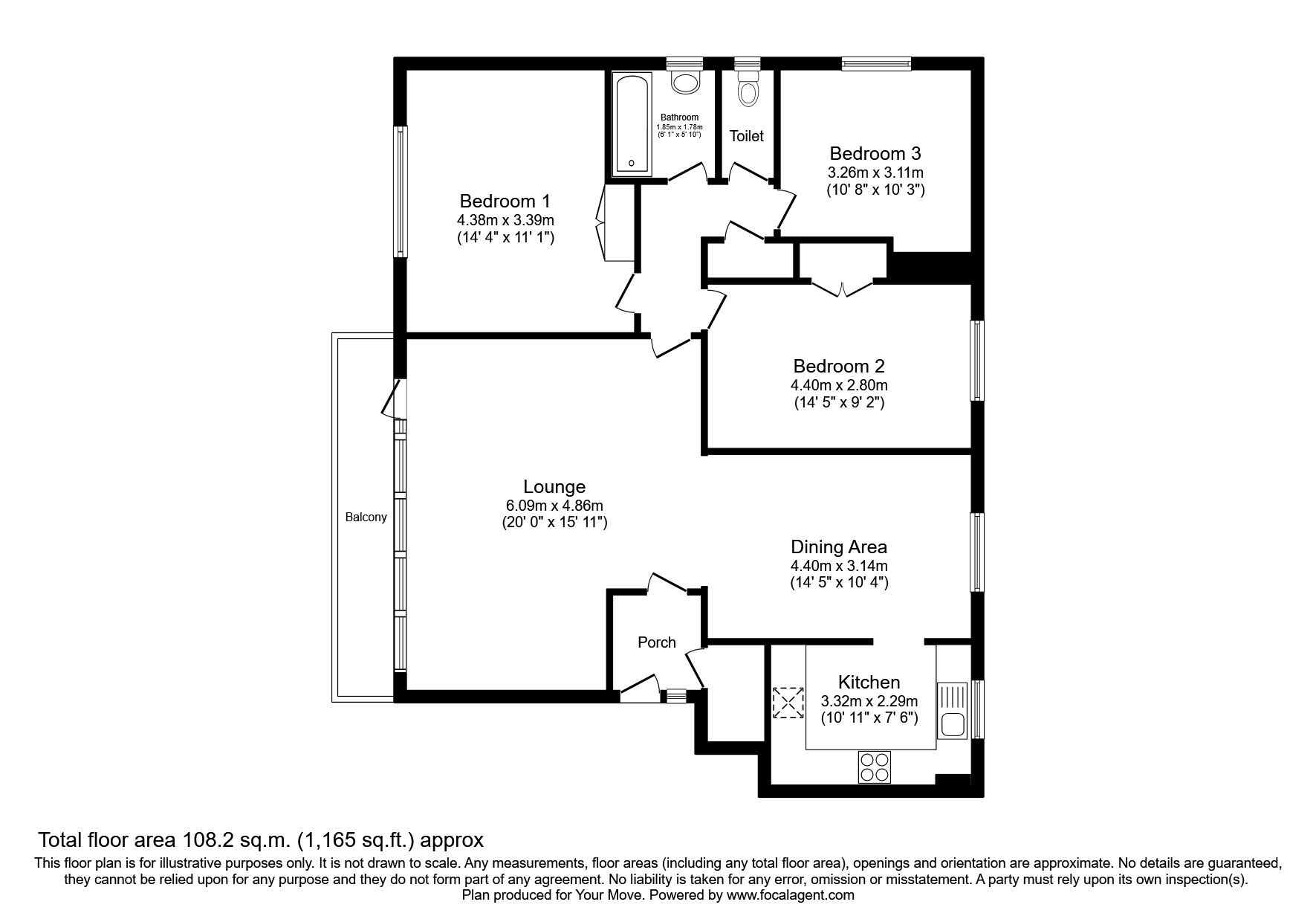 Floorplan of 3 bedroom  Flat to rent, Greenacres, London, SE9