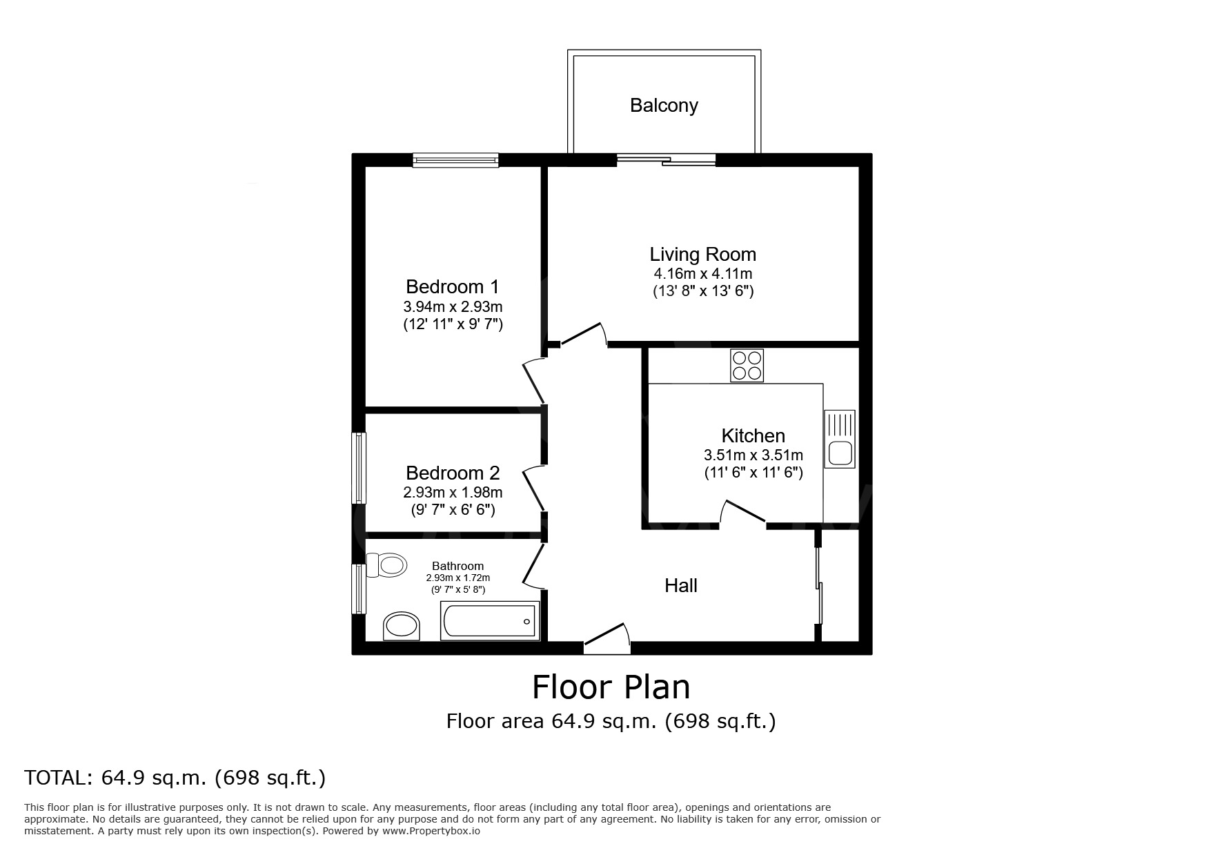 Floorplan of 2 bedroom  Flat for sale, The Park, Sidcup, DA14