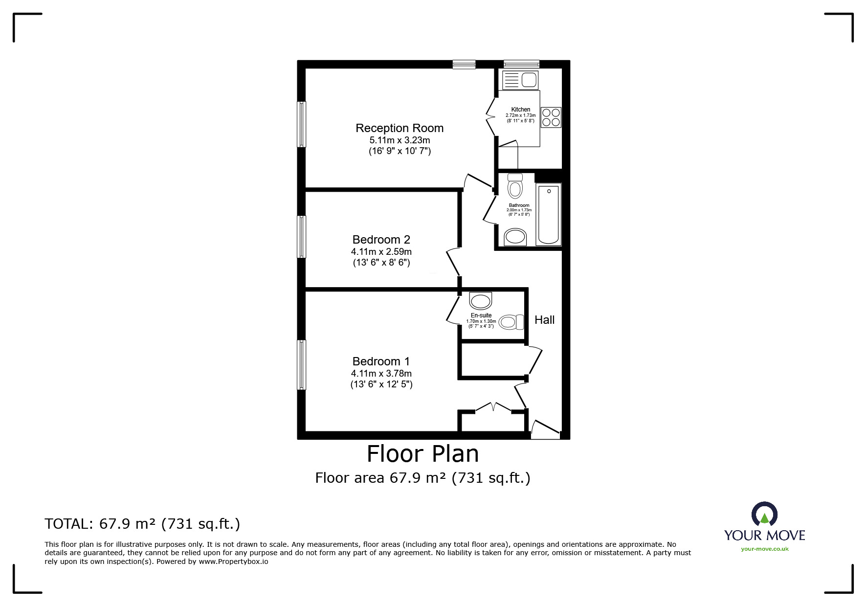 Floorplan of 2 bedroom  Flat for sale, Marvels Lane, London, SE12