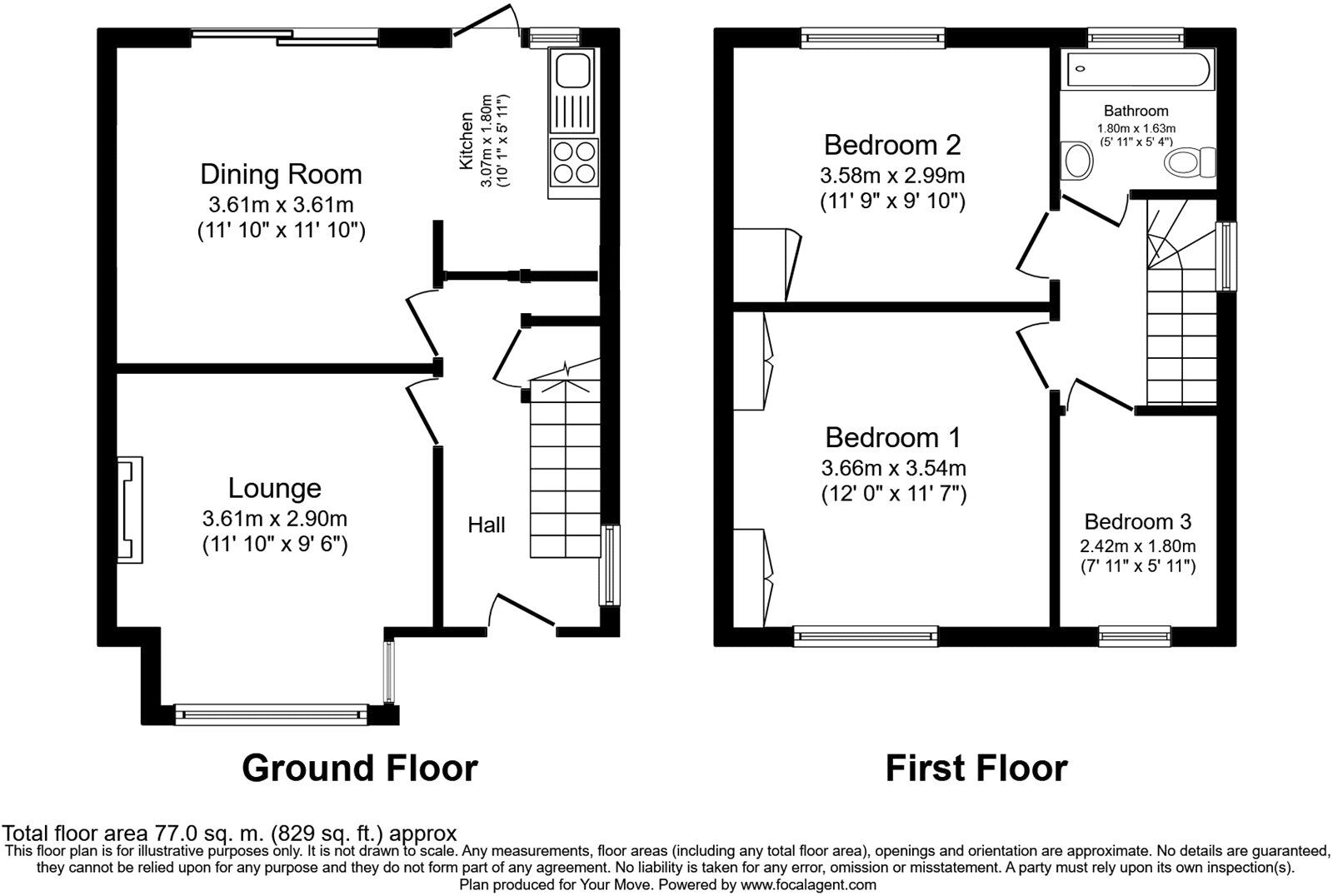 Floorplan of 3 bedroom Semi Detached House for sale, Allenswood Road, London, SE9