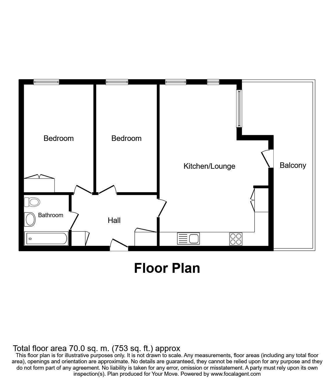 Floorplan of 2 bedroom  Flat for sale, Sherard Road, London, SE9