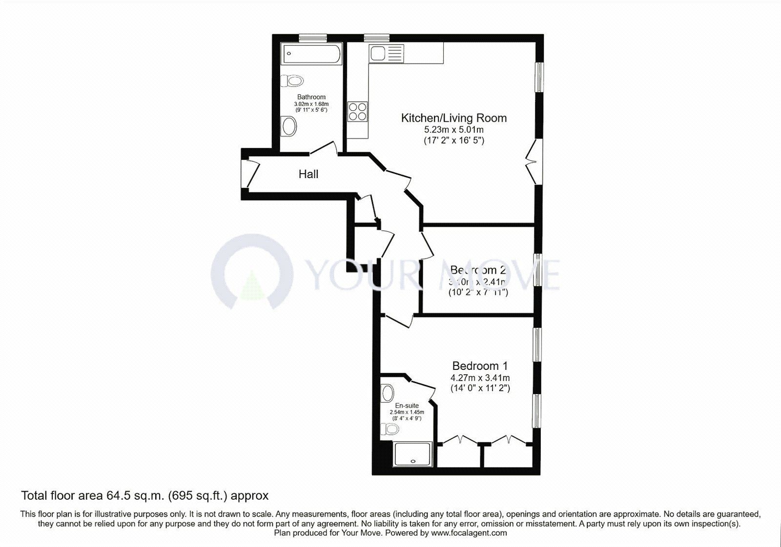 Floorplan of 2 bedroom  Flat for sale, Brook Square, London, SE18