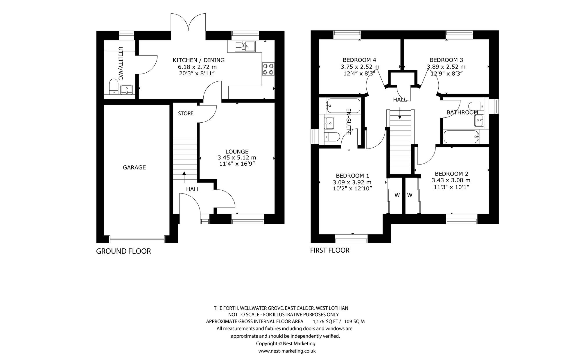 Floorplan of 4 bedroom Detached House for sale, Wellwater Grove, East Calder, EH53