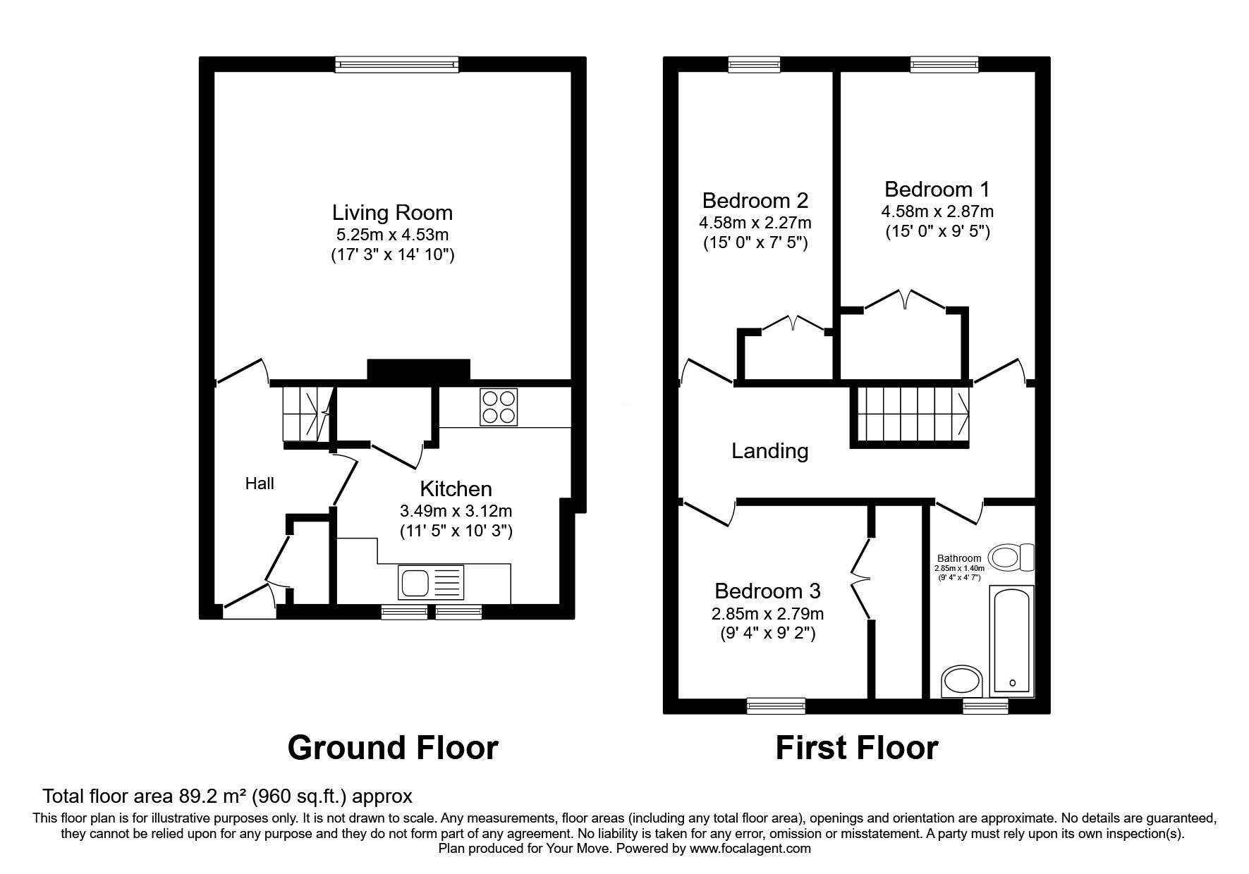 Floorplan of 3 bedroom  Flat for sale, Braehead Road, Cumbernauld, North Lanarkshire, G67