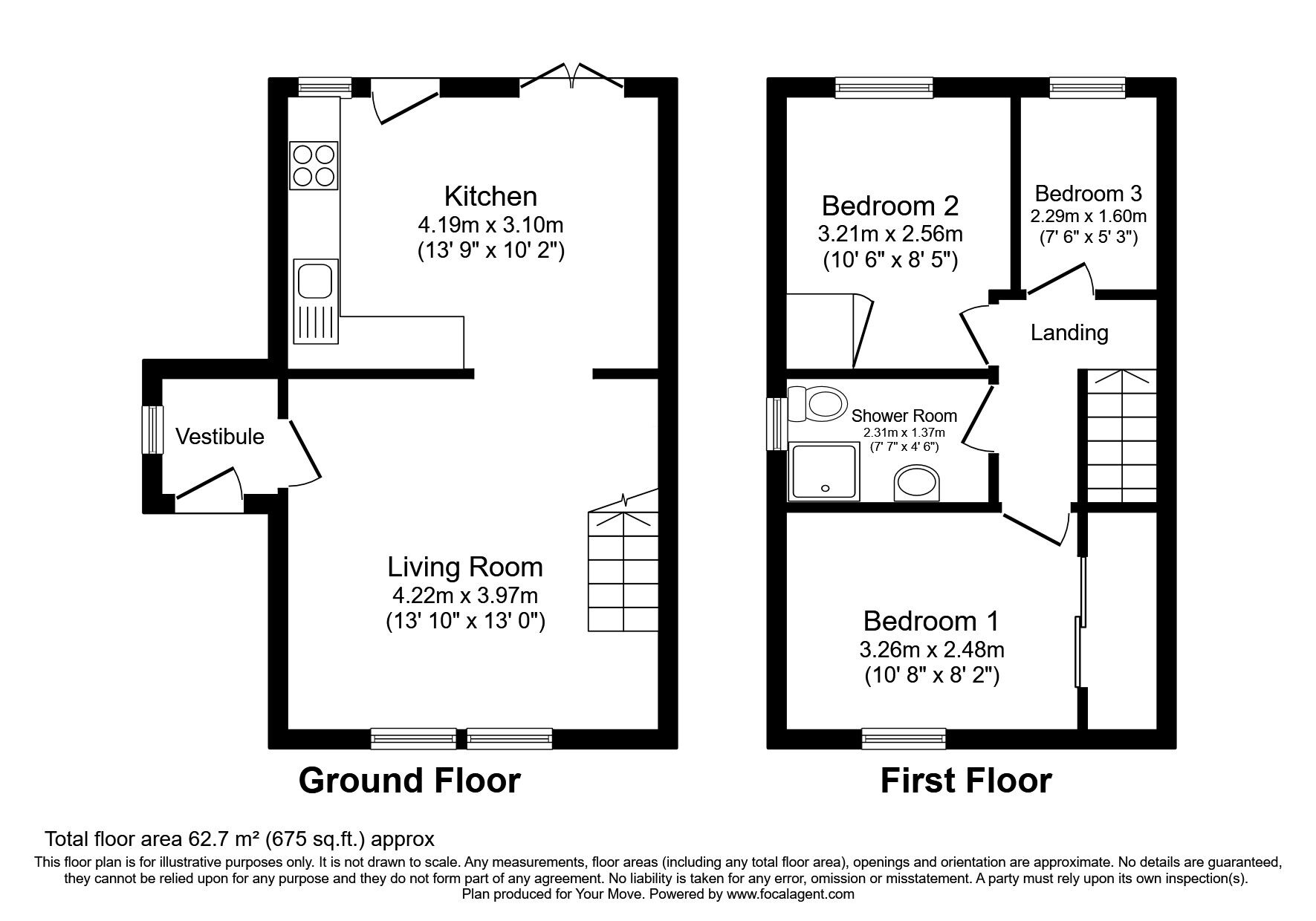 Floorplan of 3 bedroom Semi Detached House for sale, Young Crescent, Bathgate, West Lothian, EH48