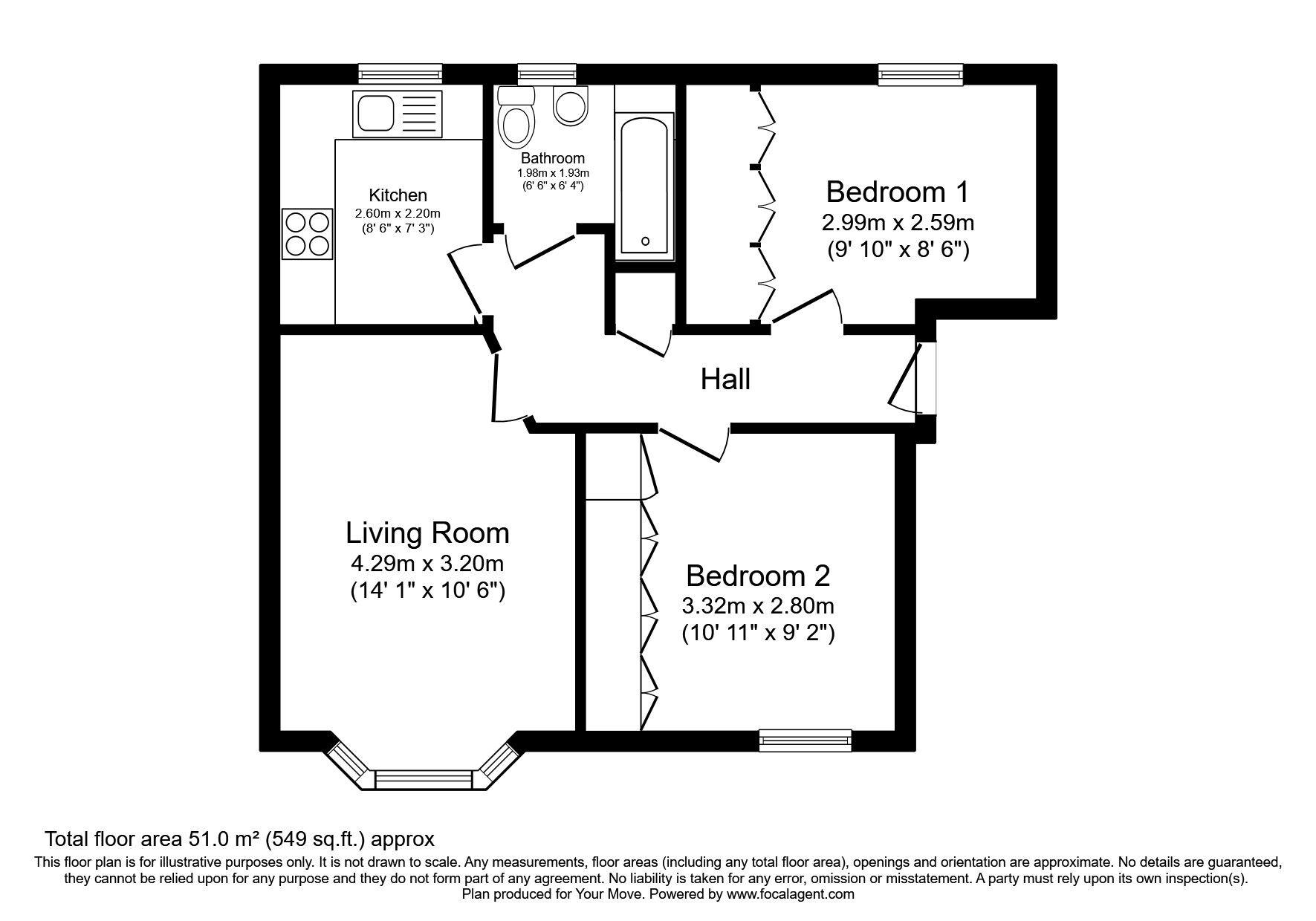 Floorplan of 2 bedroom  Flat for sale, Victoria Road, Falkirk, Stirlingshire, FK2