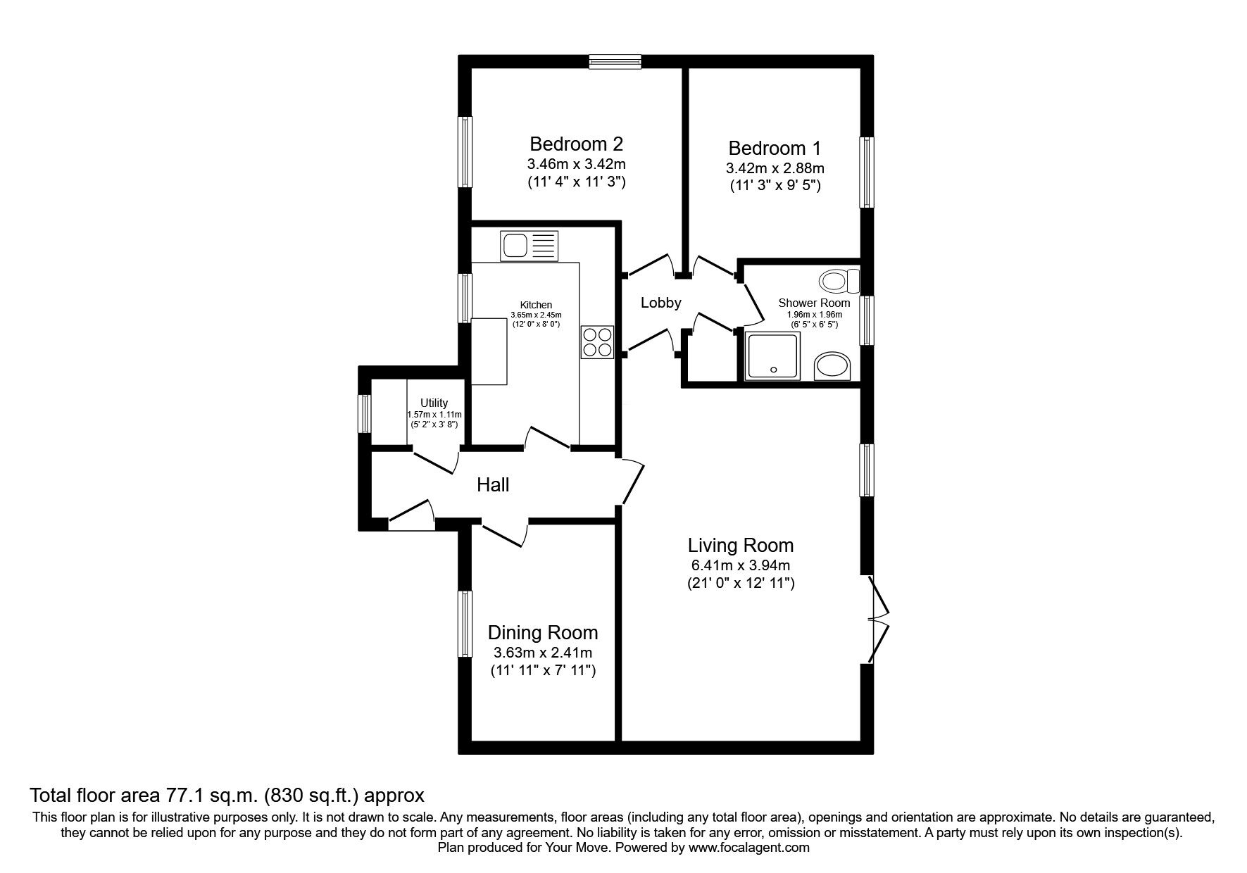 Floorplan of 3 bedroom Detached Bungalow for sale, Clanranald Place, Falkirk, Stirlingshire, FK1