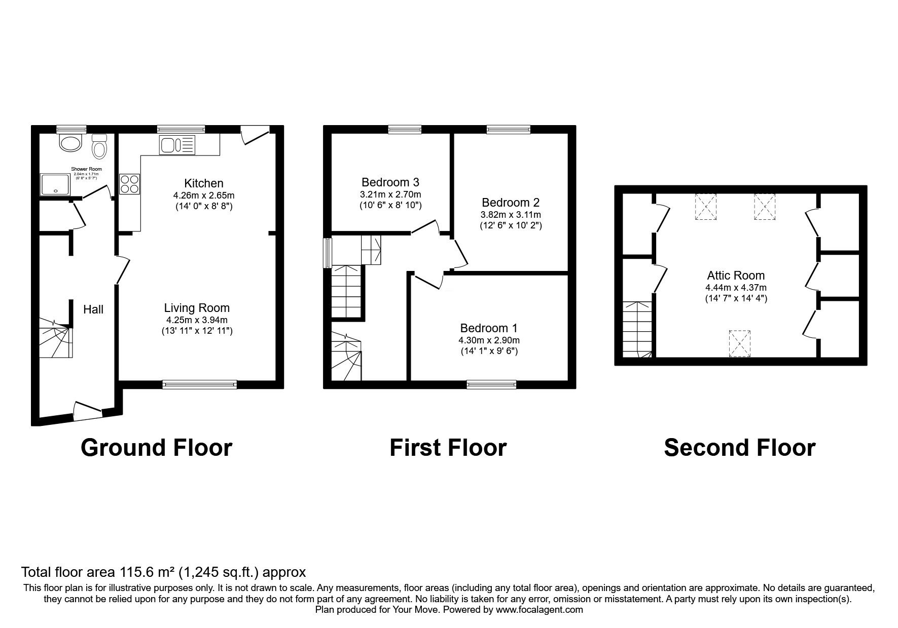 Floorplan of 3 bedroom End Terrace House for sale, Fairlie Street, Camelon, Stirlingshire, FK1