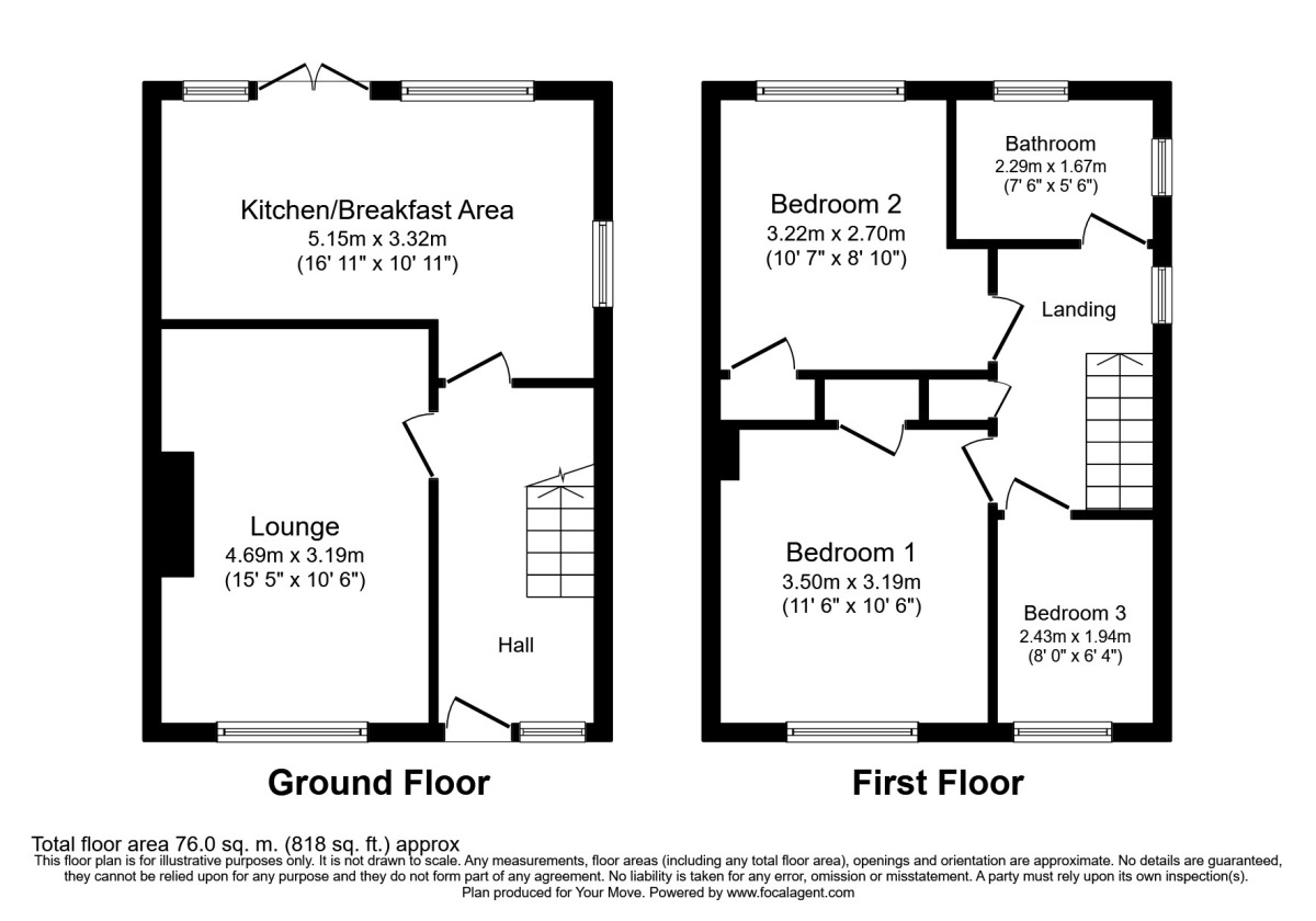 Floorplan of 3 bedroom Semi Detached House to rent, Meadow Walk, Whitstable, Kent, CT5