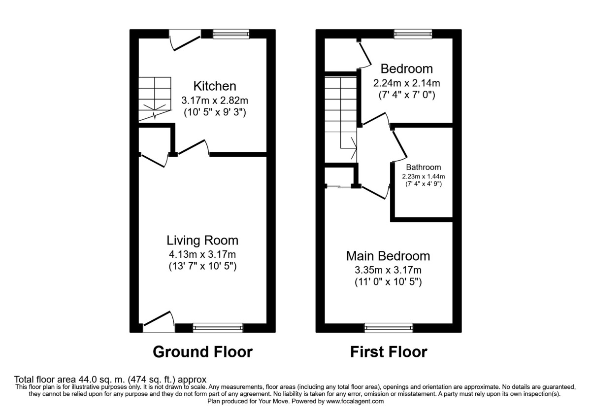 Floorplan of 2 bedroom End Terrace House to rent, Tanners Street, Faversham, Kent, ME13