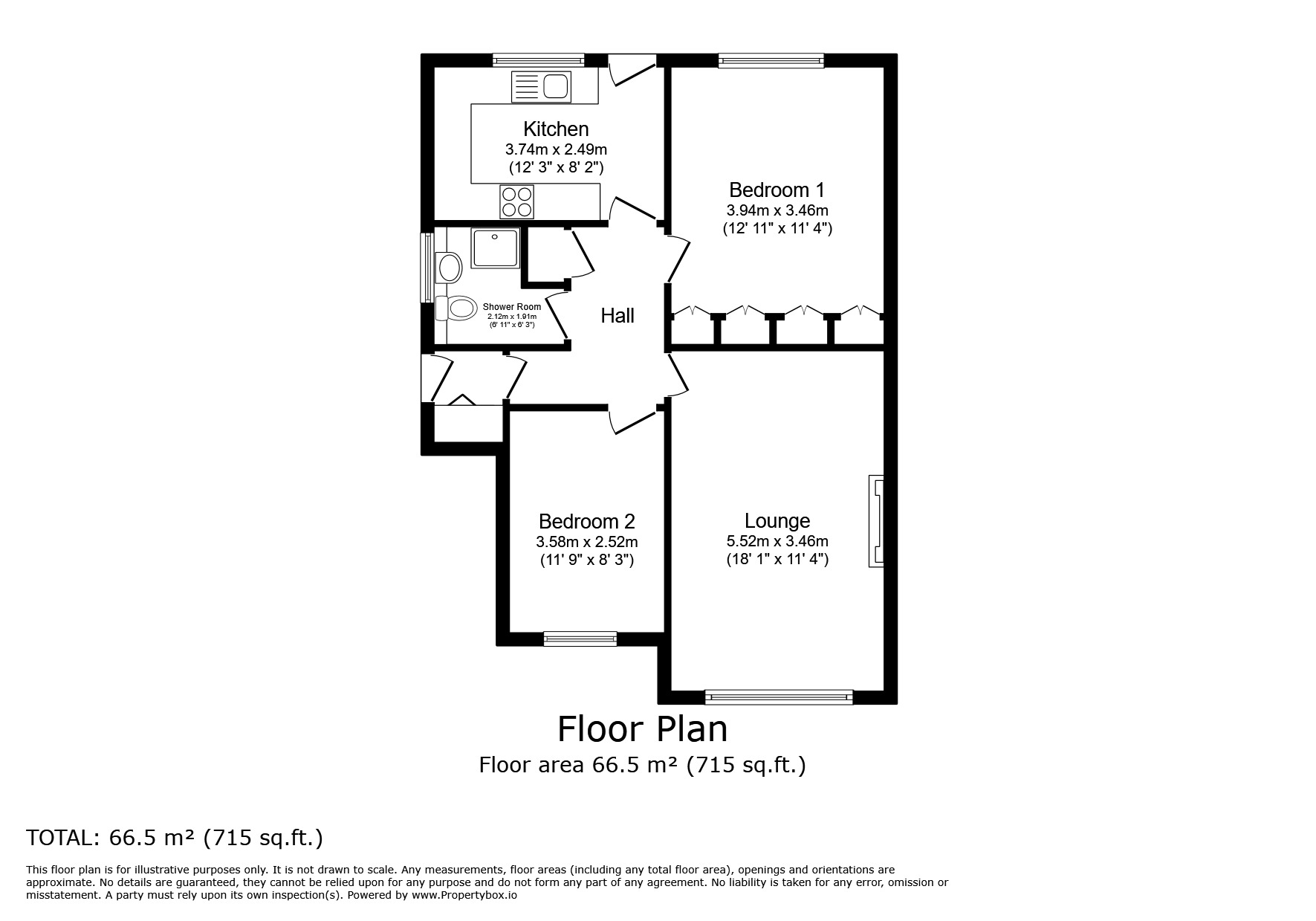 Floorplan of 2 bedroom  Flat for sale, Ellison Court, Faversham, Kent, ME13