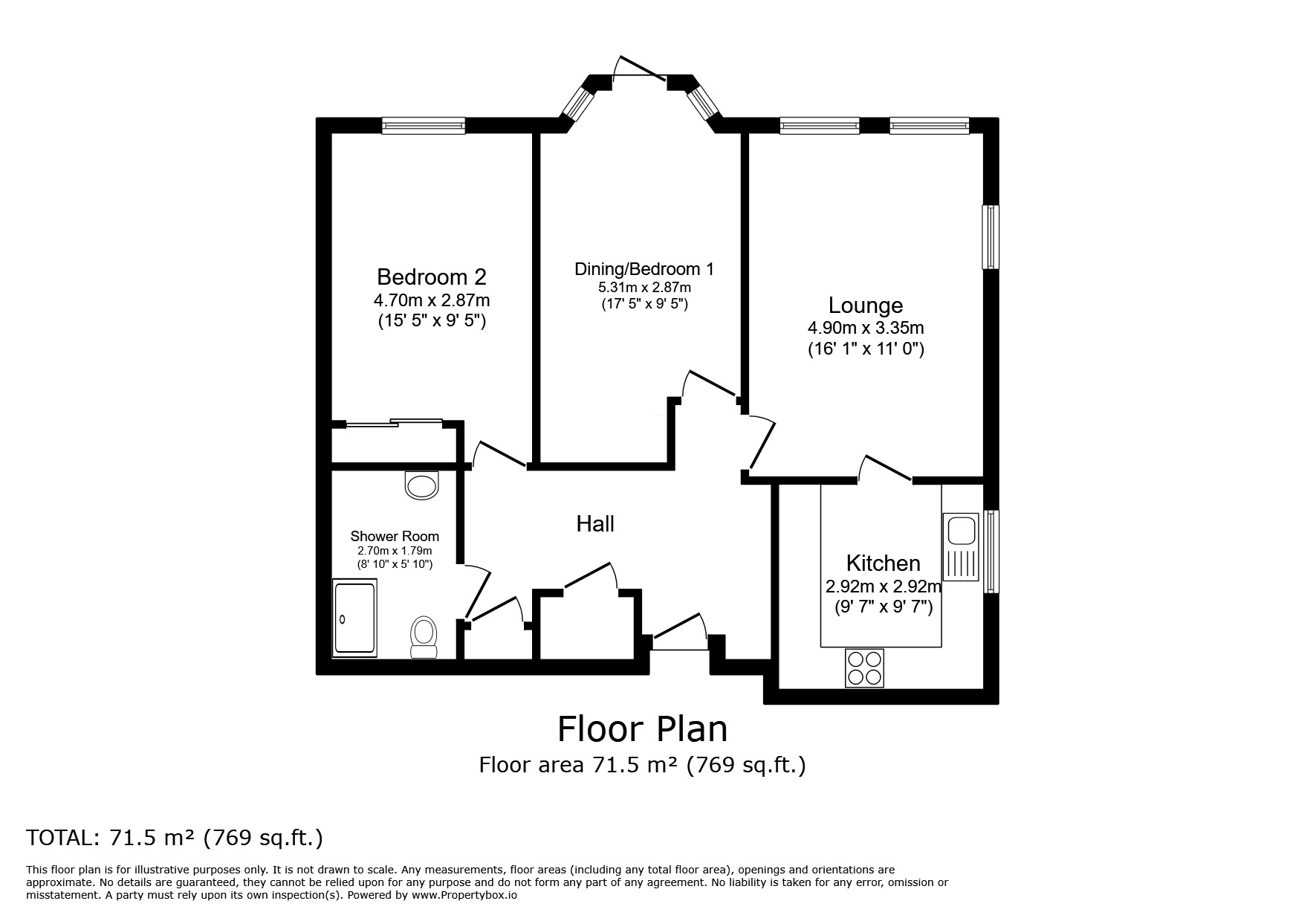 Floorplan of 2 bedroom  Flat for sale, East Street, Faversham, Kent, ME13