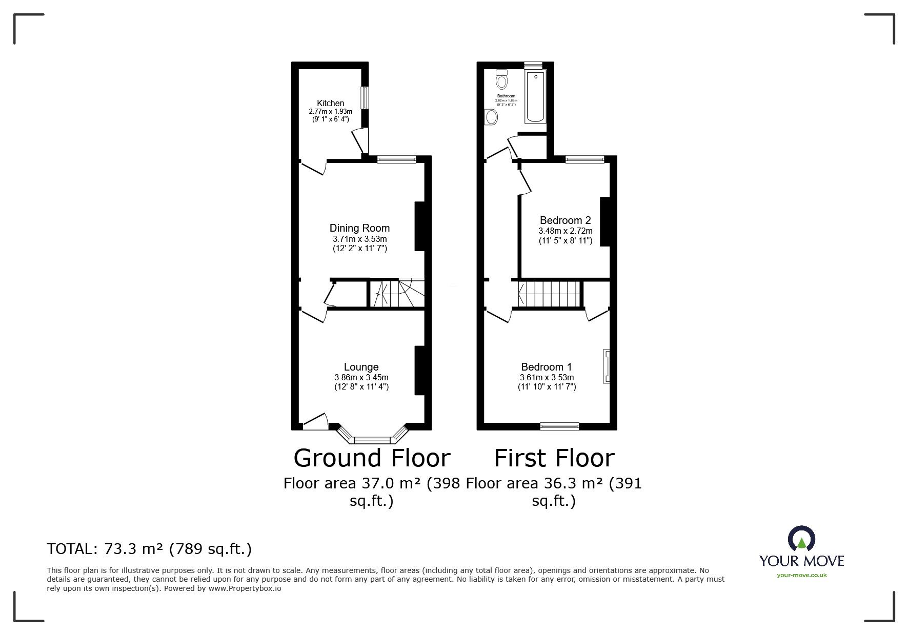 Floorplan of 2 bedroom Mid Terrace House for sale, Garfield Place, Faversham, Kent, ME13