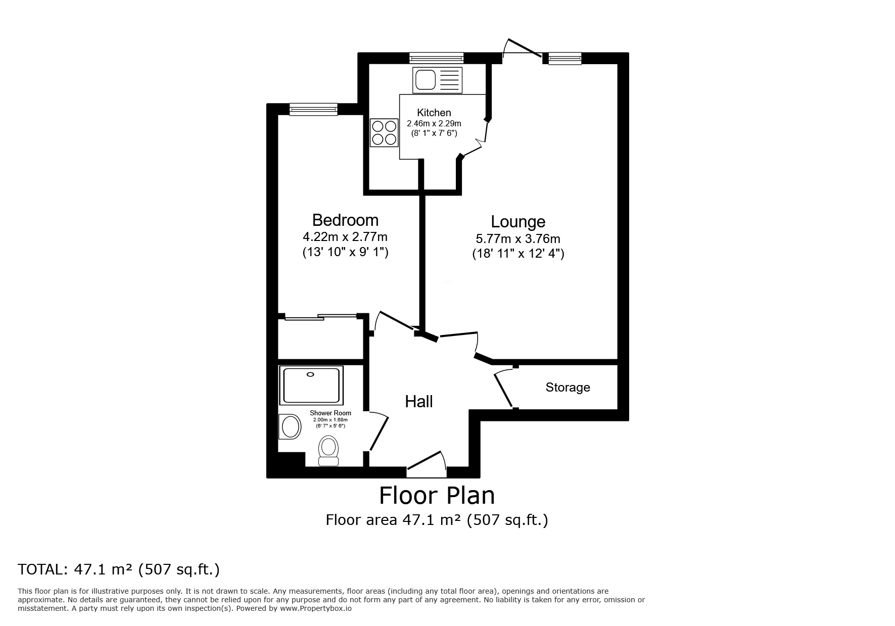 Floorplan of 1 bedroom  Flat for sale, East Street, Faversham, Kent, ME13