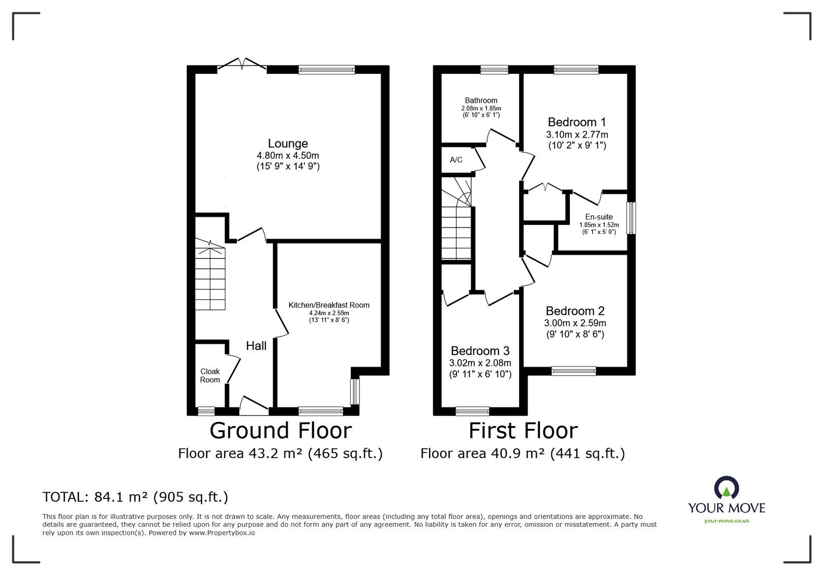 Floorplan of 3 bedroom Semi Detached House to rent, Quinneys Place, Whitstable, Kent, CT5