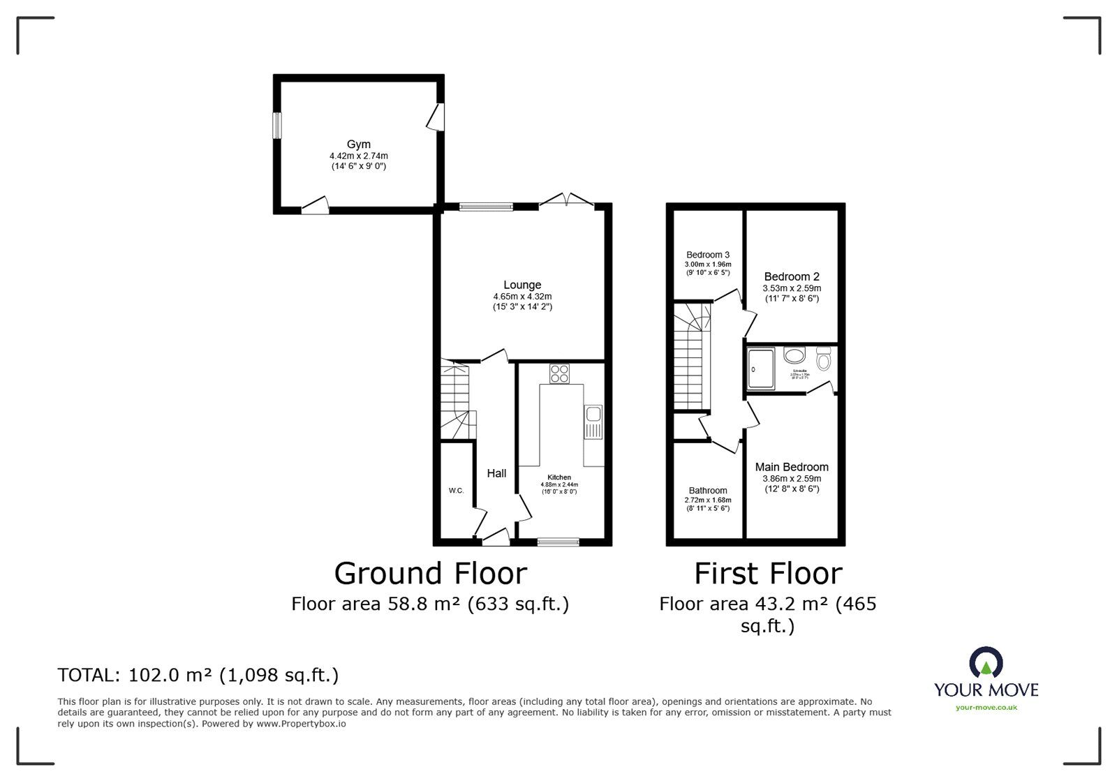 Floorplan of 3 bedroom Detached House to rent, Dewberry Close, Faversham, Kent, ME13