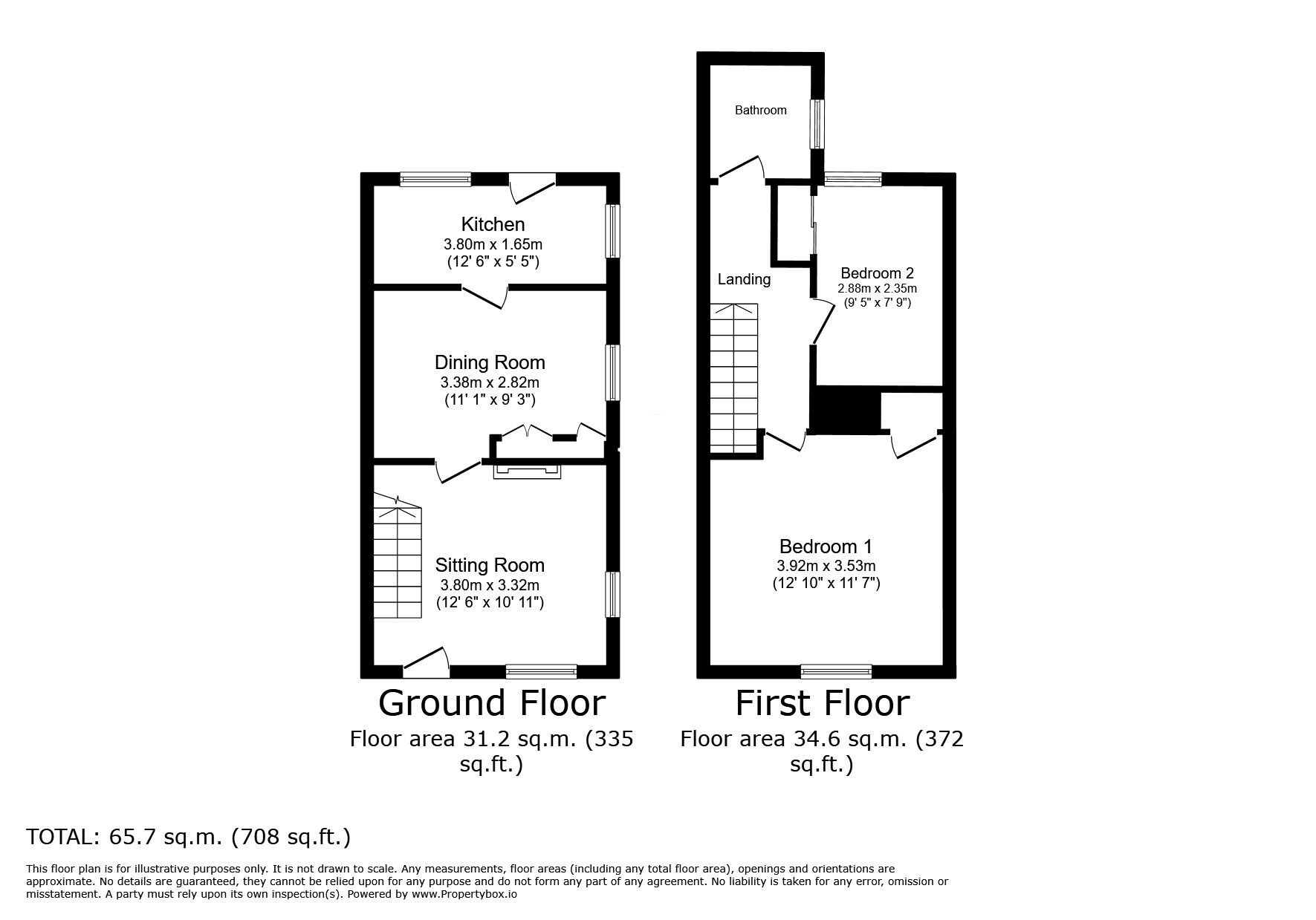 Floorplan of 2 bedroom End Terrace House for sale, Gatefield Lane, Faversham, Kent, ME13