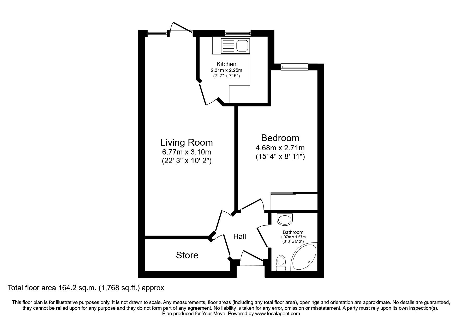 Floorplan of 1 bedroom  Flat for sale, East Street, Faversham, Kent, ME13