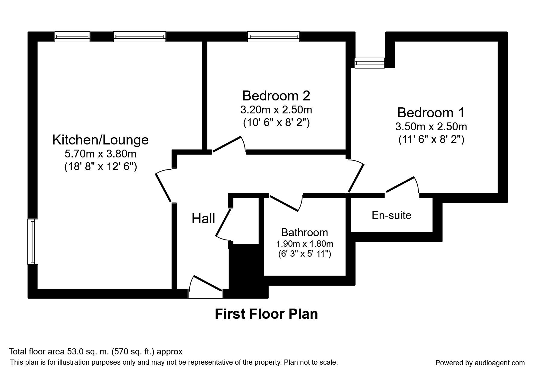 Floorplan of 2 bedroom  Flat to rent, Herbert Dane Court, Newton Road, Faversham, ME13