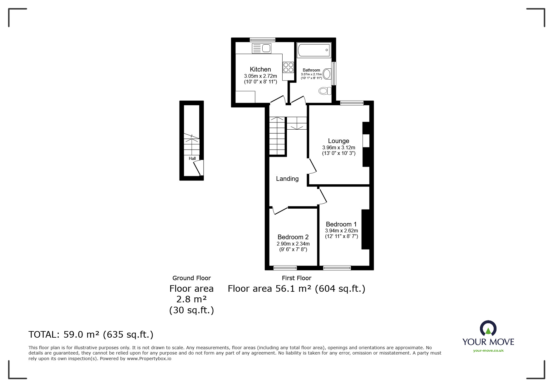 Floorplan of 2 bedroom  Flat for sale, Tower Parade, Whitstable, Kent, CT5