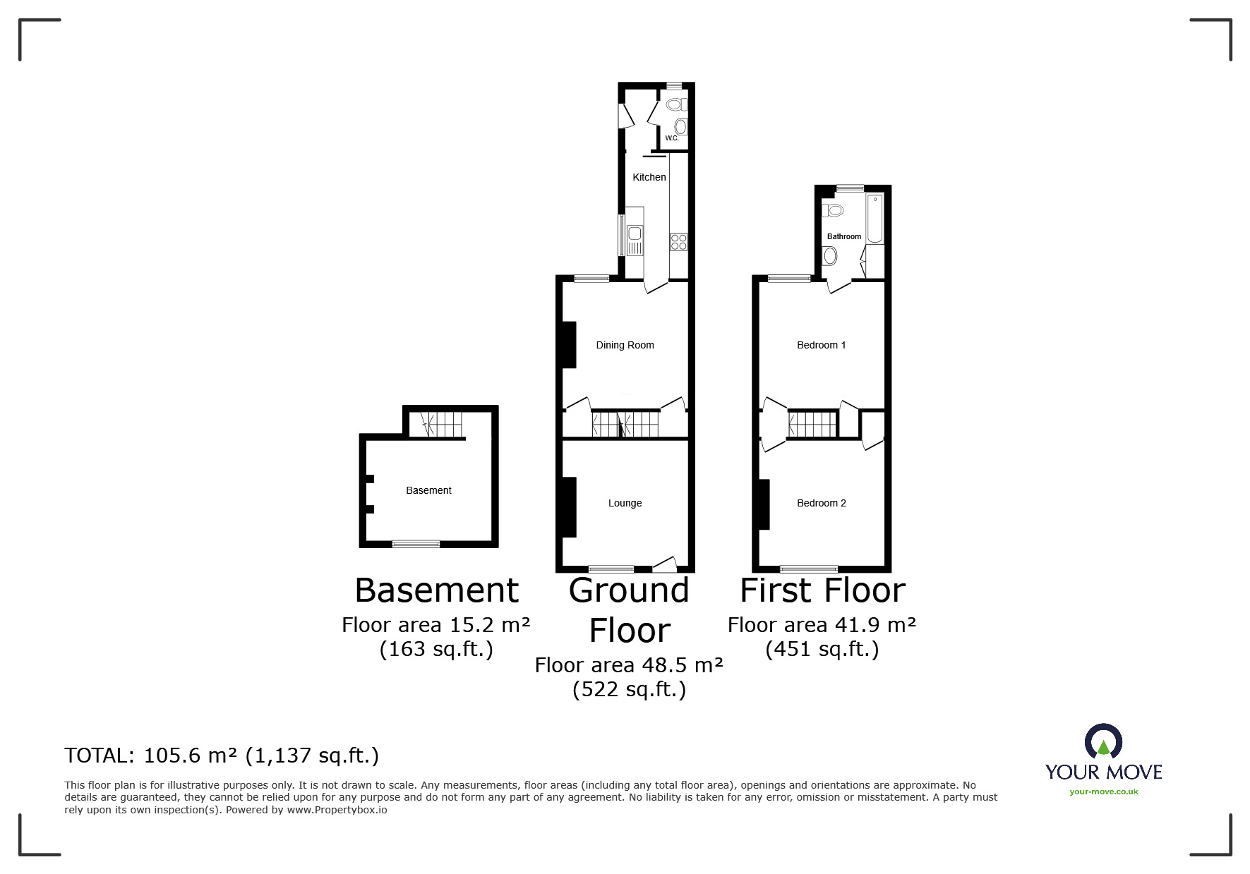 Floorplan of 2 bedroom Mid Terrace House for sale, Dorset Place, Faversham, Kent, ME13