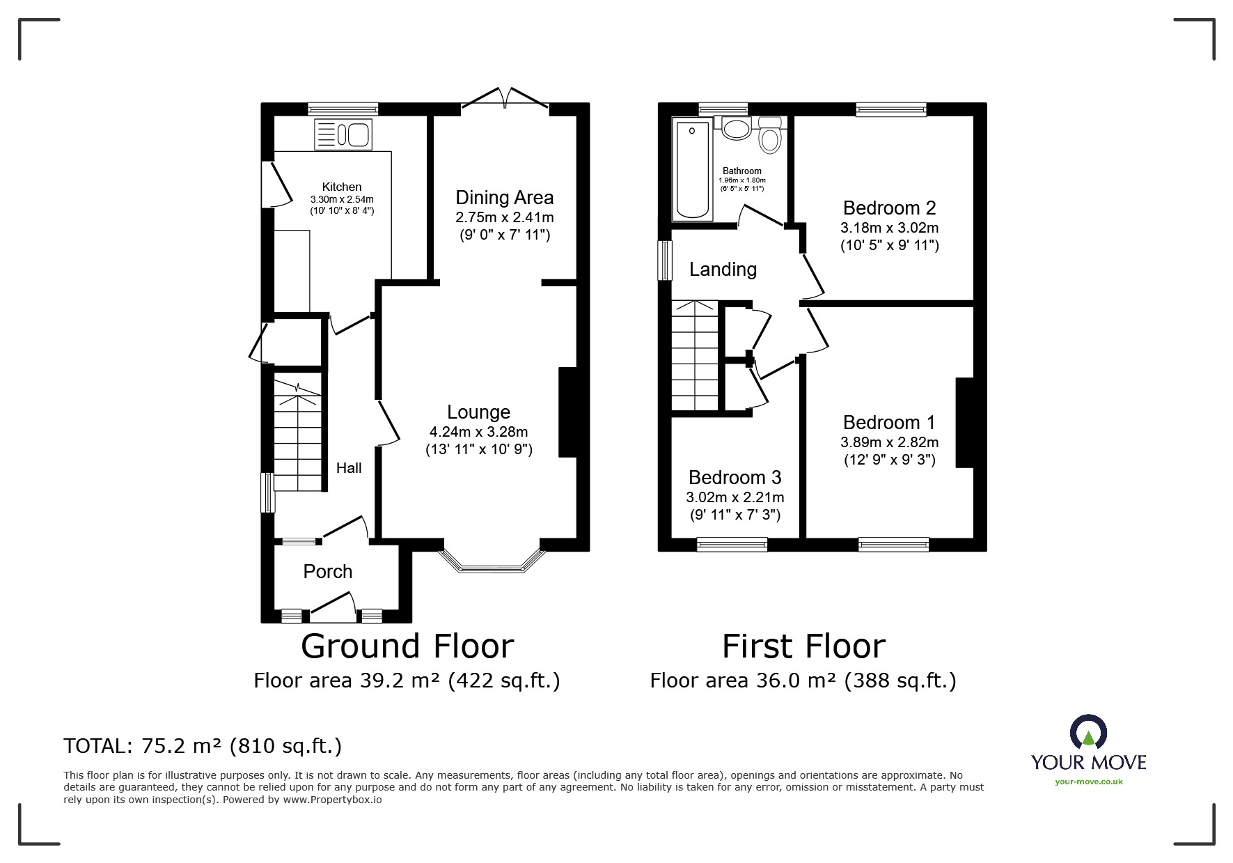 Floorplan of 3 bedroom Semi Detached House for sale, Ospringe Road, Faversham, Kent, ME13