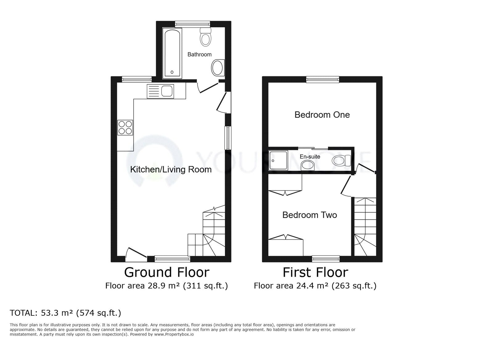 Floorplan of 2 bedroom End Terrace House for sale, Nelson Gardens, Faversham, Kent, ME13