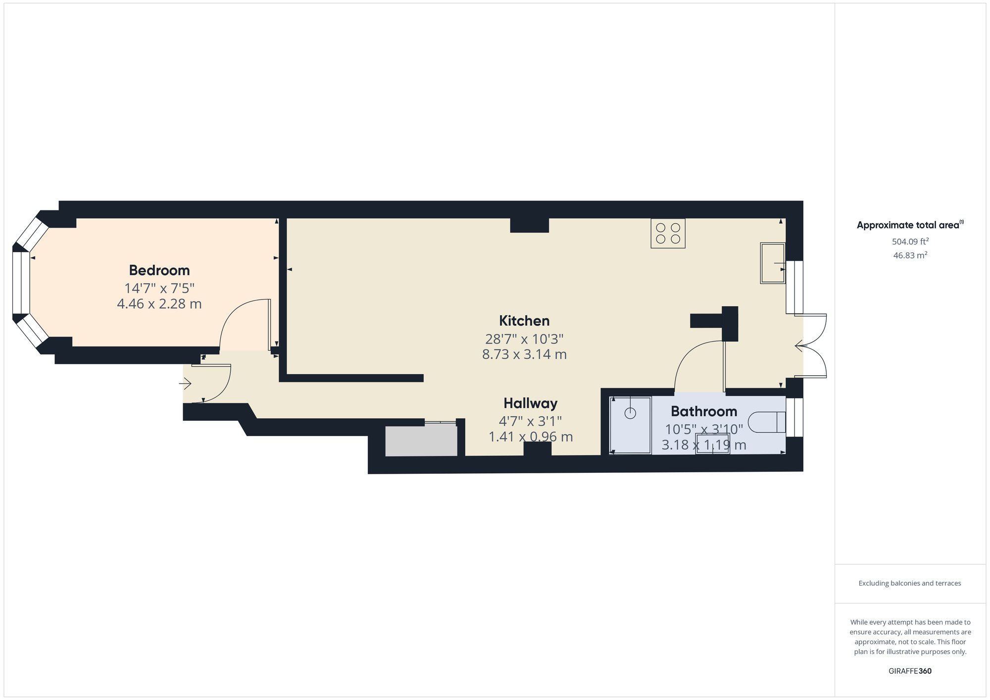 Floorplan of 1 bedroom  Flat to rent, Derby Road, Forest Gate, London, E7