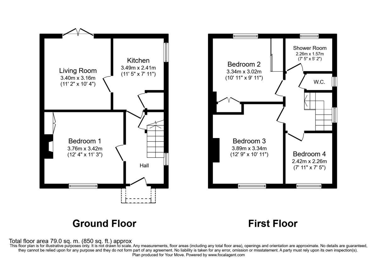 Floorplan of 4 bedroom Semi Detached House to rent, Ripley Avenue, Egham, Surrey, TW20