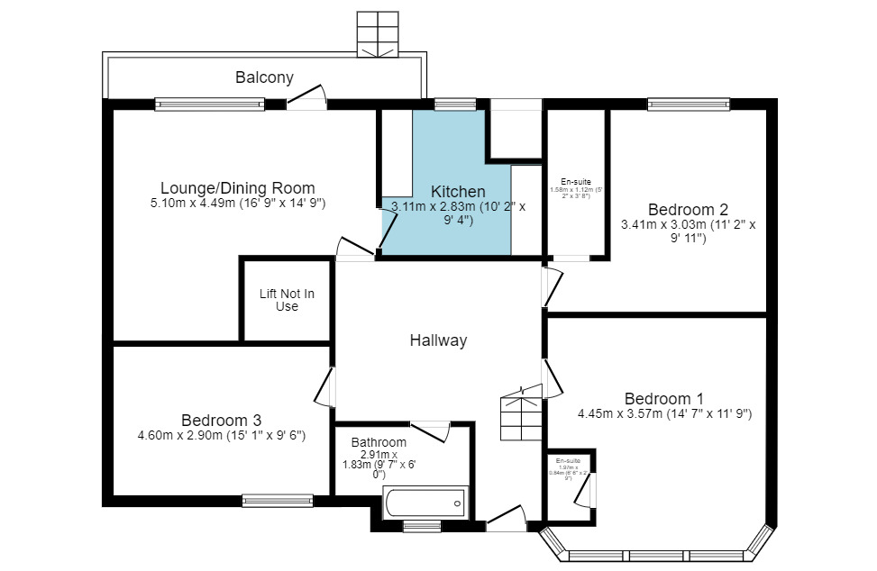 Floorplan of 3 bedroom  Flat to rent, Egham Hill, Egham, Surrey, TW20