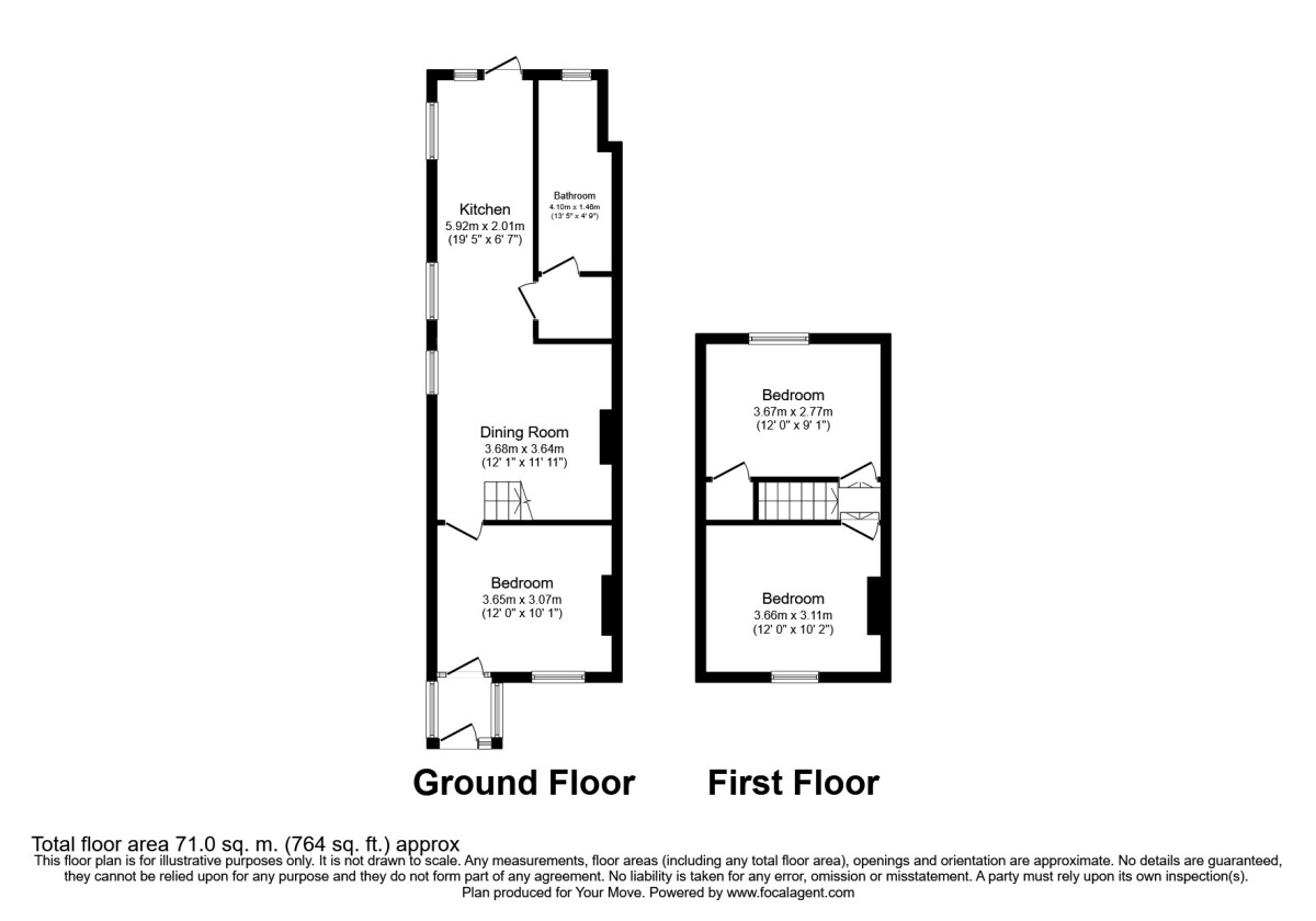 Floorplan of 3 bedroom Semi Detached House to rent, Rusham Road, Egham, Surrey, TW20