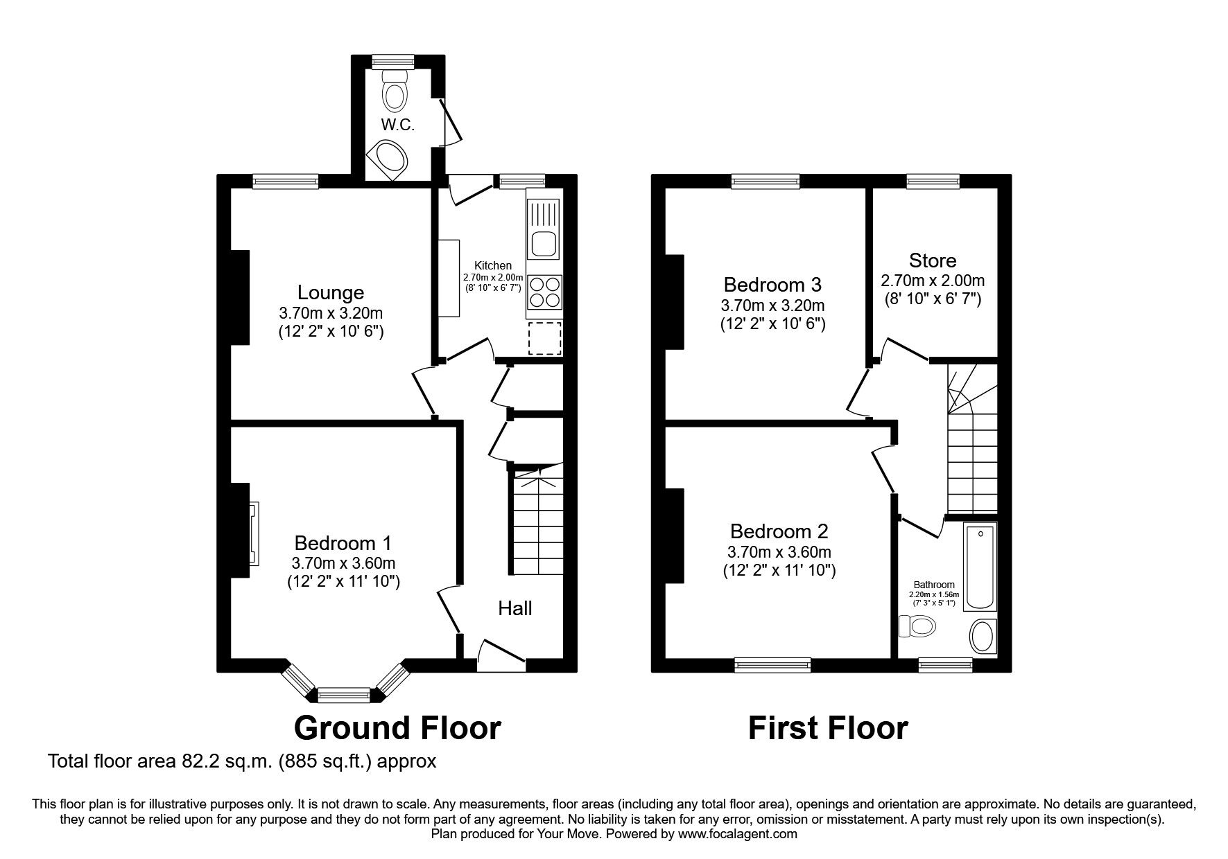 Floorplan of 3 bedroom Mid Terrace House to rent, Milton Road, Egham, Surrey, TW20