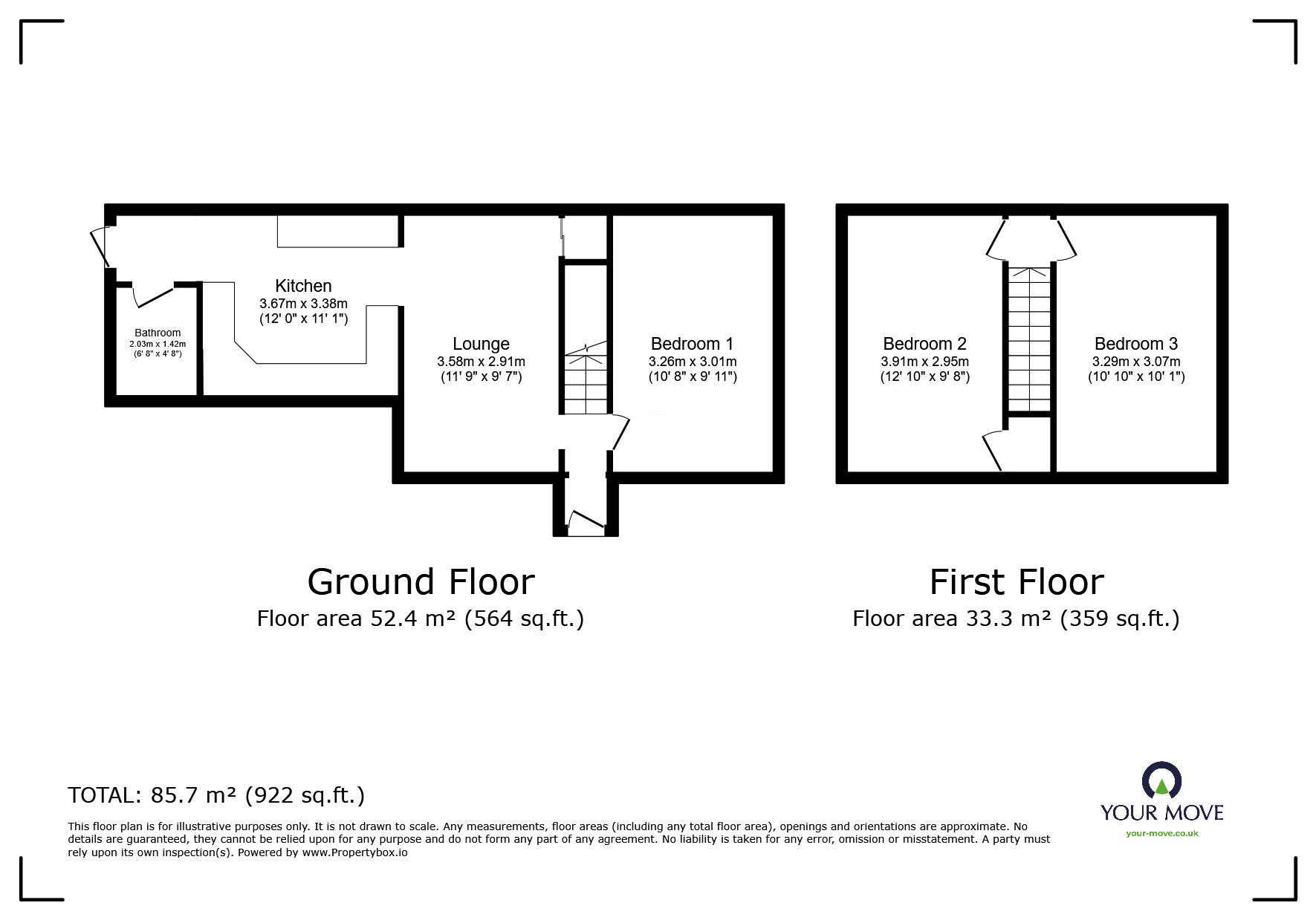 Floorplan of 3 bedroom End Terrace House to rent, Albert Road, Englefield Green, Surrey, TW20