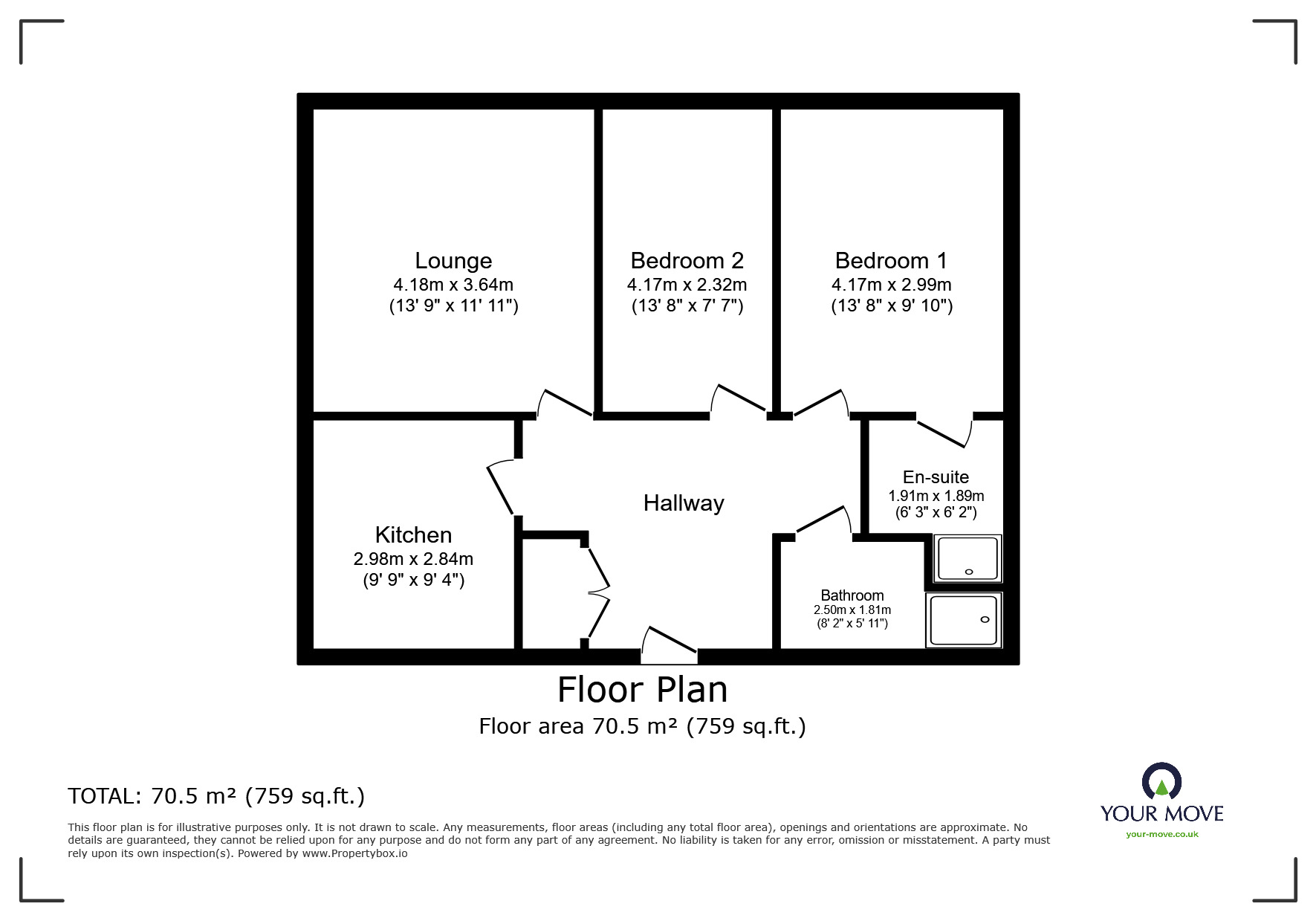 Floorplan of 2 bedroom  Flat to rent, Beckingham Metro Station Road, Egham, Surrey, TW20