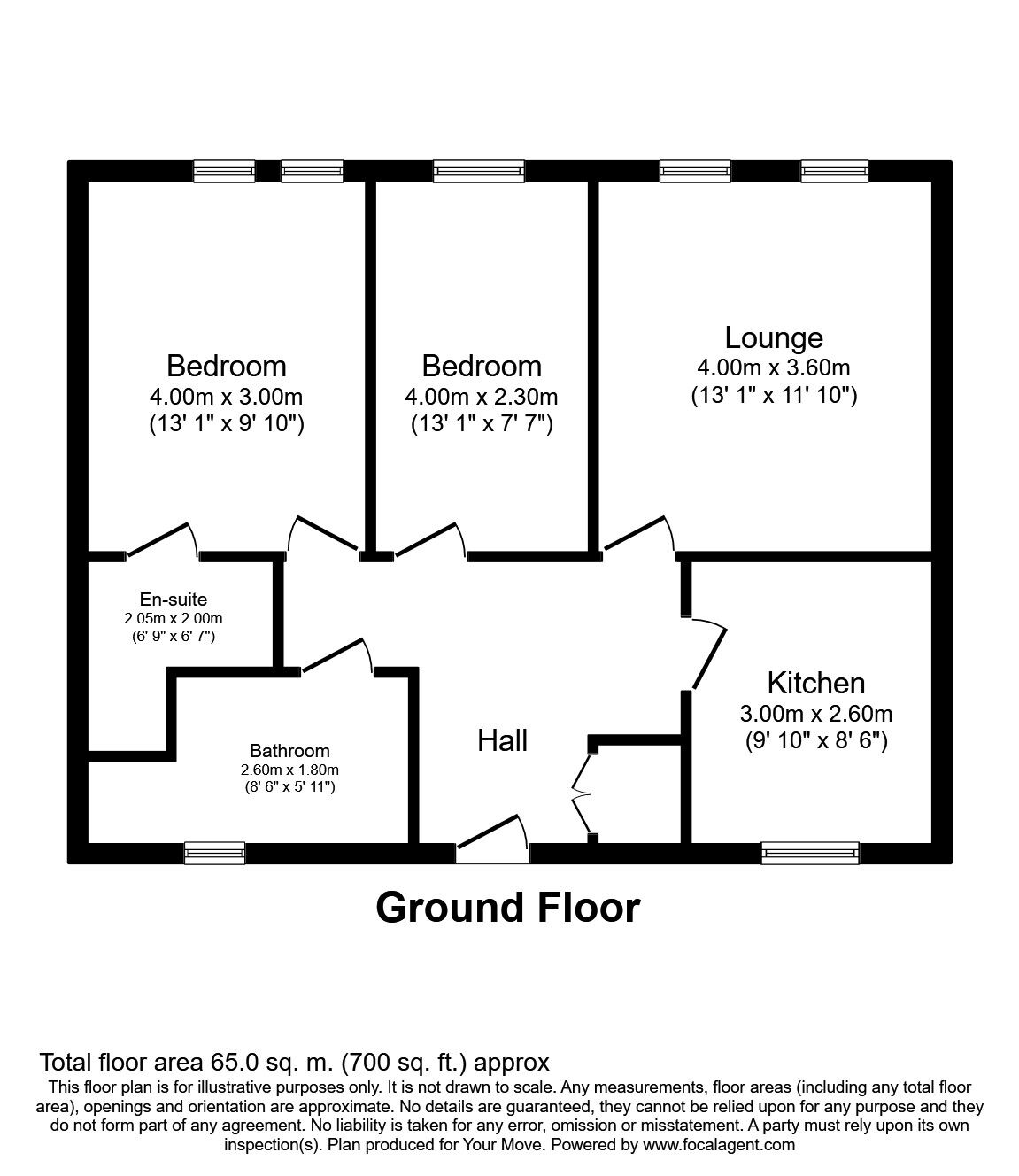 Floorplan of 2 bedroom  Flat to rent, Beckingham Metro Station Road, Egham, Surrey, TW20