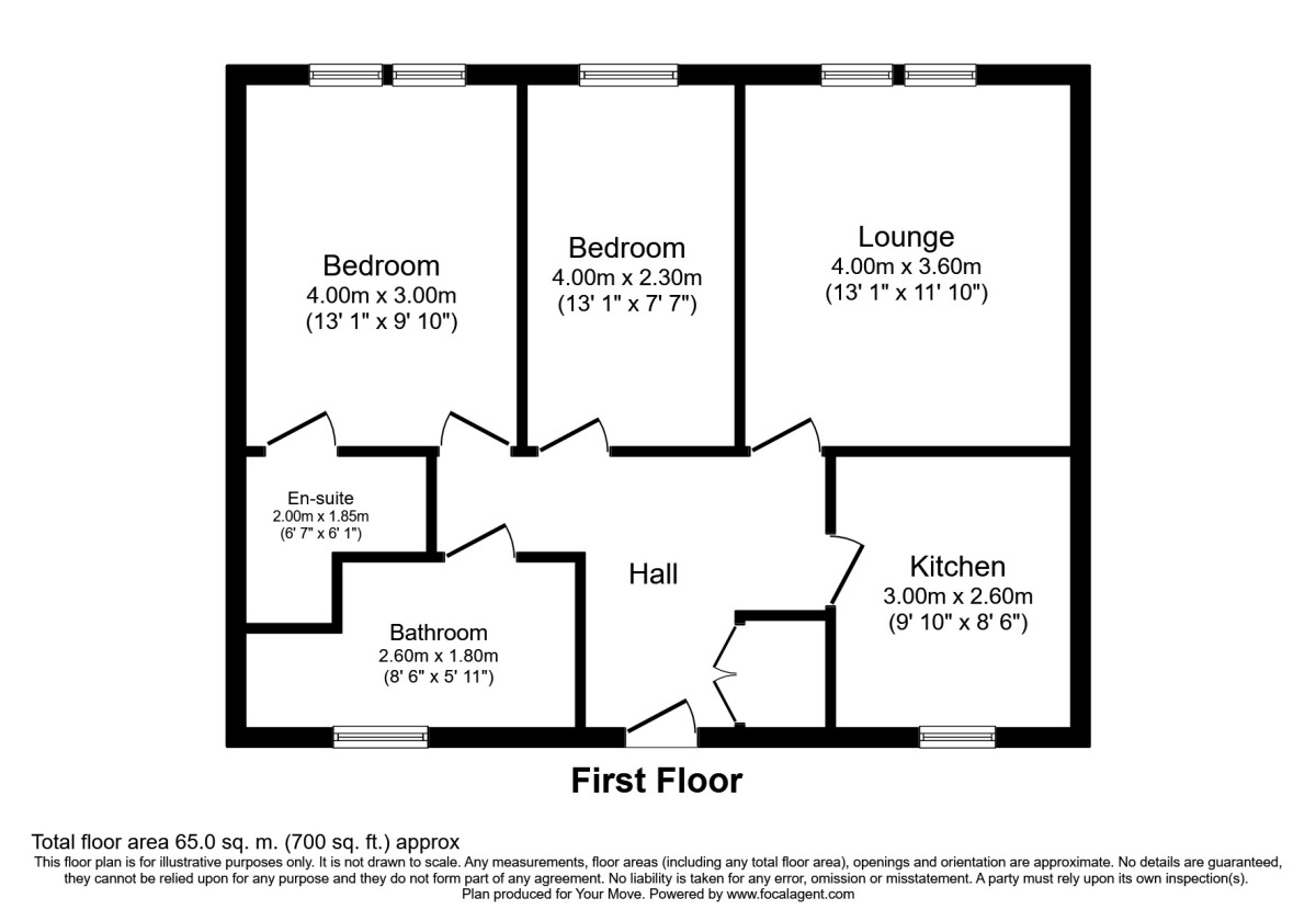 Floorplan of 2 bedroom  Flat to rent, Beckingham Metro Station Road, Egham, Surrey, TW20