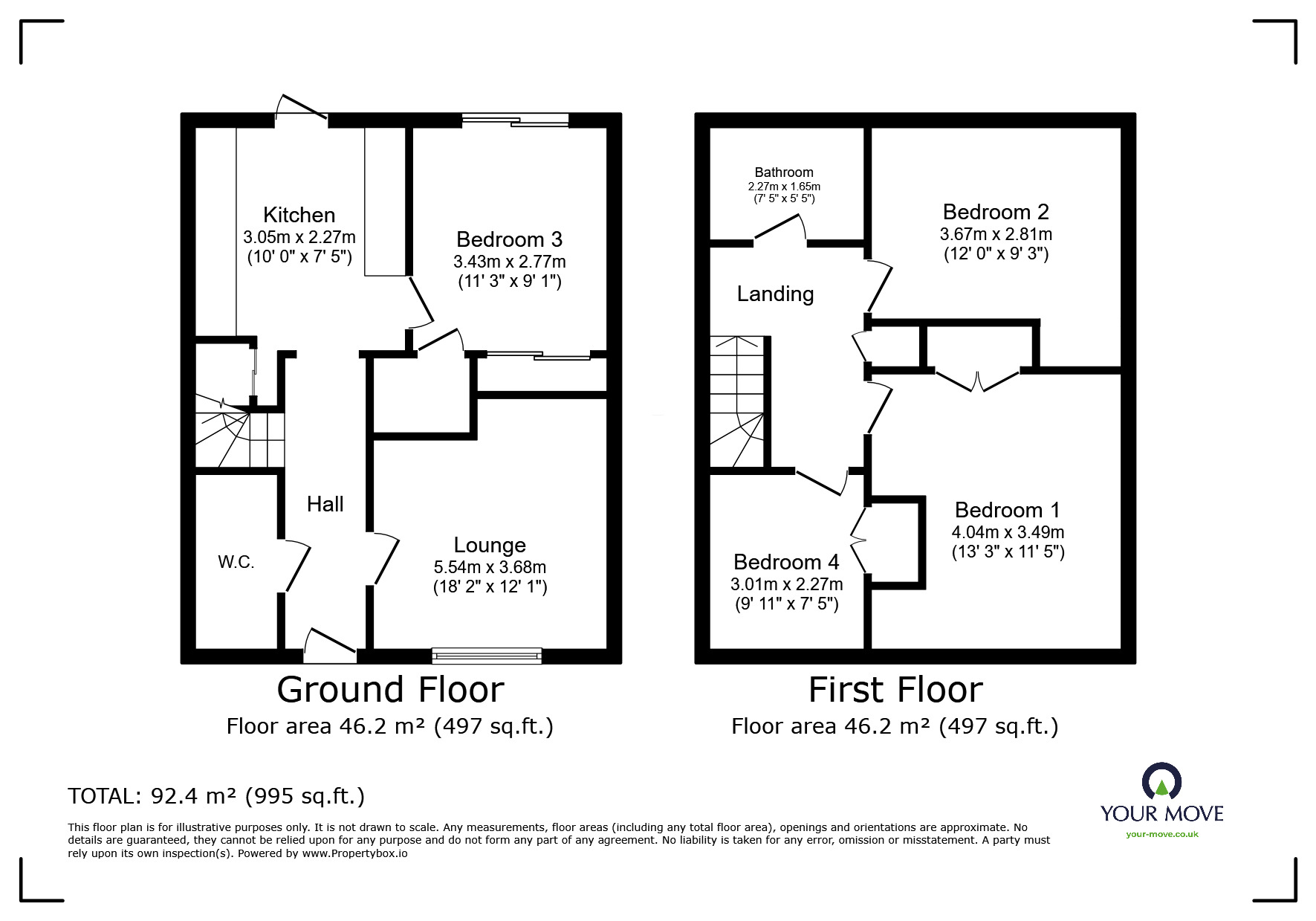 Floorplan of 4 bedroom Semi Detached House to rent, Cherrywood Avenue, Englefield Green, Surrey, TW20