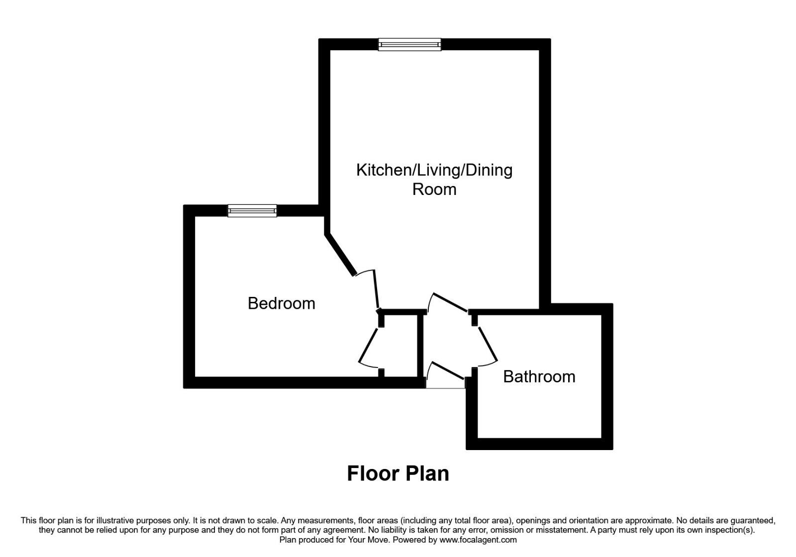 Floorplan of 1 bedroom  Flat to rent, Trafalgar Street, Gillingham, Kent, ME7