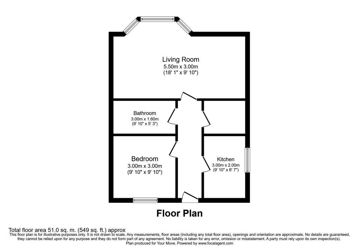 Floorplan of 1 bedroom  Flat to rent, Crown Street, Gillingham, Kent, ME7