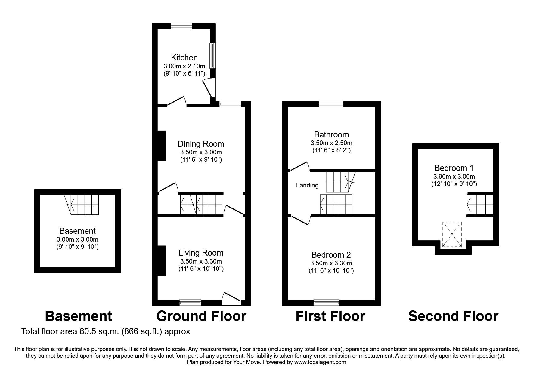 Floorplan of 2 bedroom Mid Terrace House for sale, Church Street, Gillingham, Kent, ME7