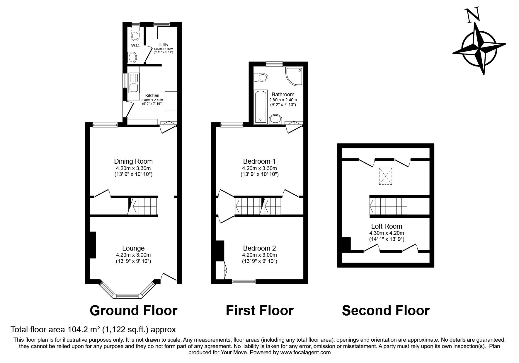 Floorplan of 2 bedroom End Terrace House for sale, Coulman Street, Gillingham, Kent, ME7