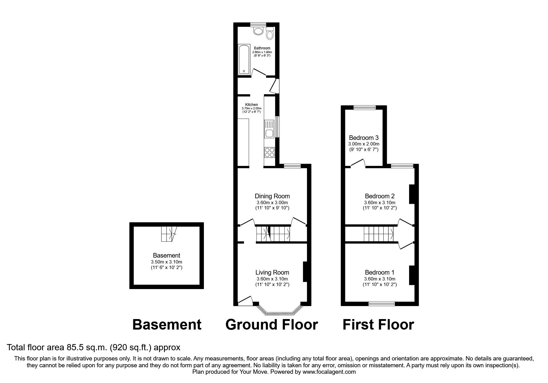 Floorplan of 3 bedroom  House to rent, Gillingham Road, Gillingham, Kent, ME7