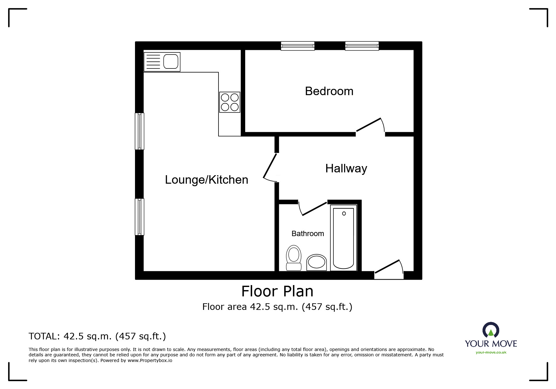 Floorplan of 1 bedroom  Flat to rent, Trafalgar Street, Gillingham, Kent, ME7