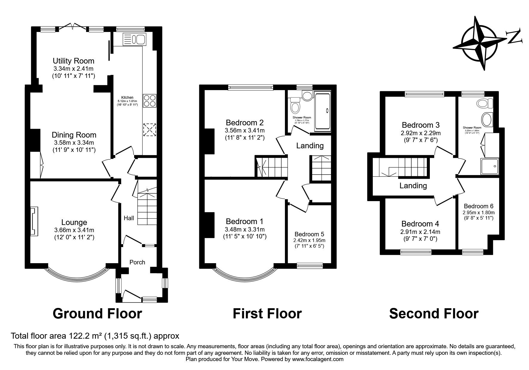 Floorplan of 6 bedroom Mid Terrace House for sale, Featherby Road, Gillingham, Kent, ME8