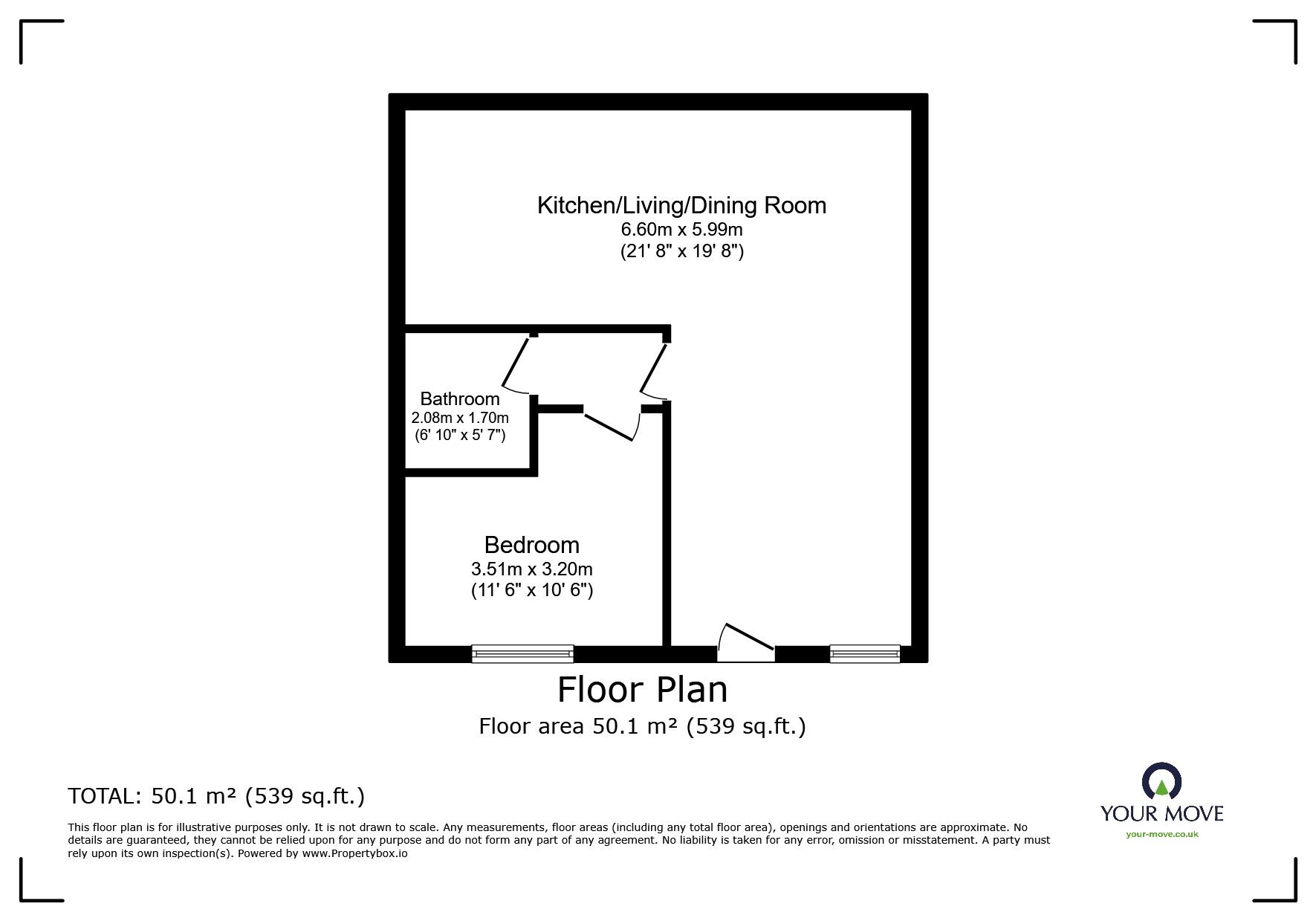 Floorplan of 1 bedroom  Flat for sale, High Street, Rochester, Kent, ME1