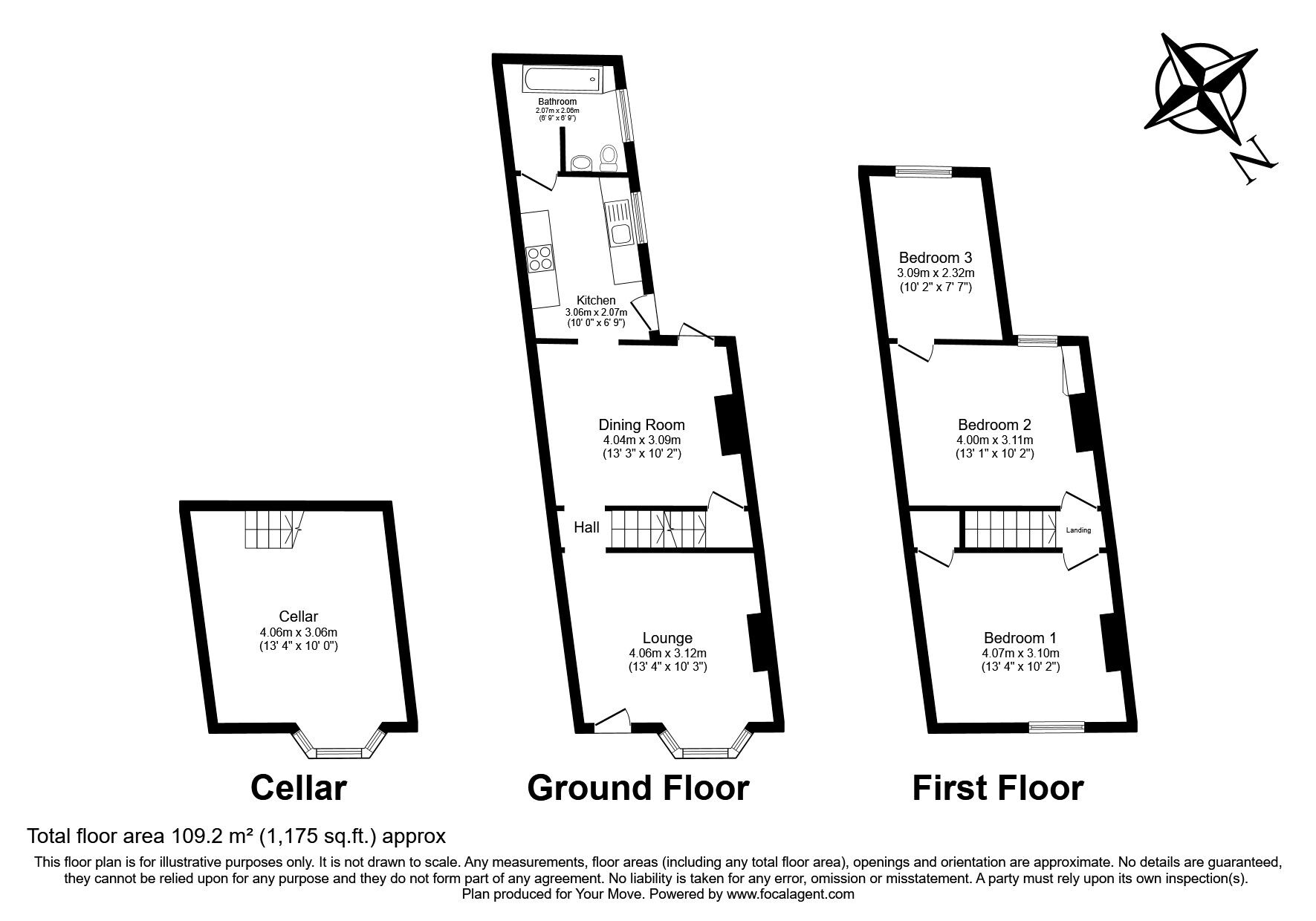 Floorplan of 3 bedroom  House for sale, Seaview Road, Gillingham, Kent, ME7