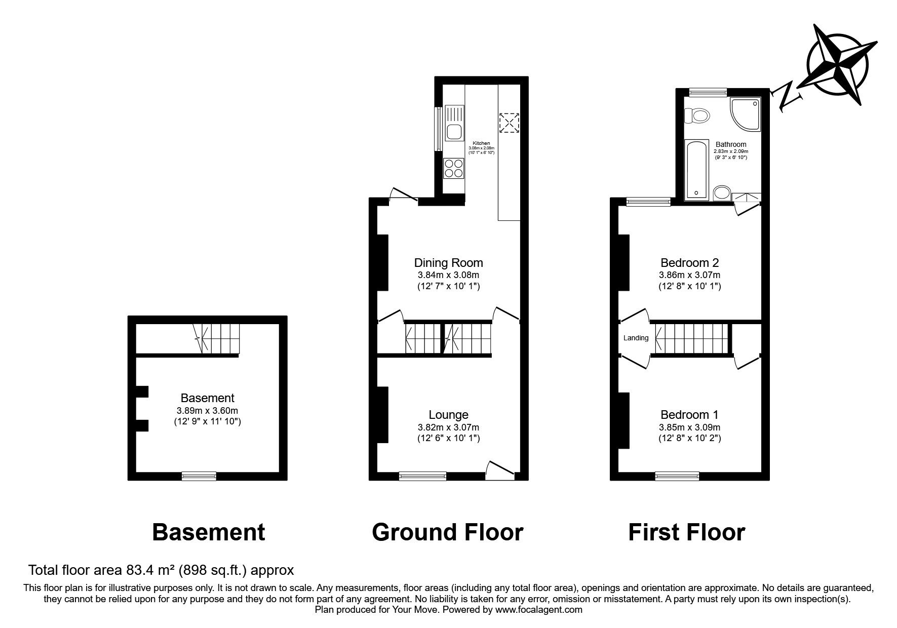 Floorplan of 2 bedroom Mid Terrace House for sale, Napier Road, Gillingham, Kent, ME7