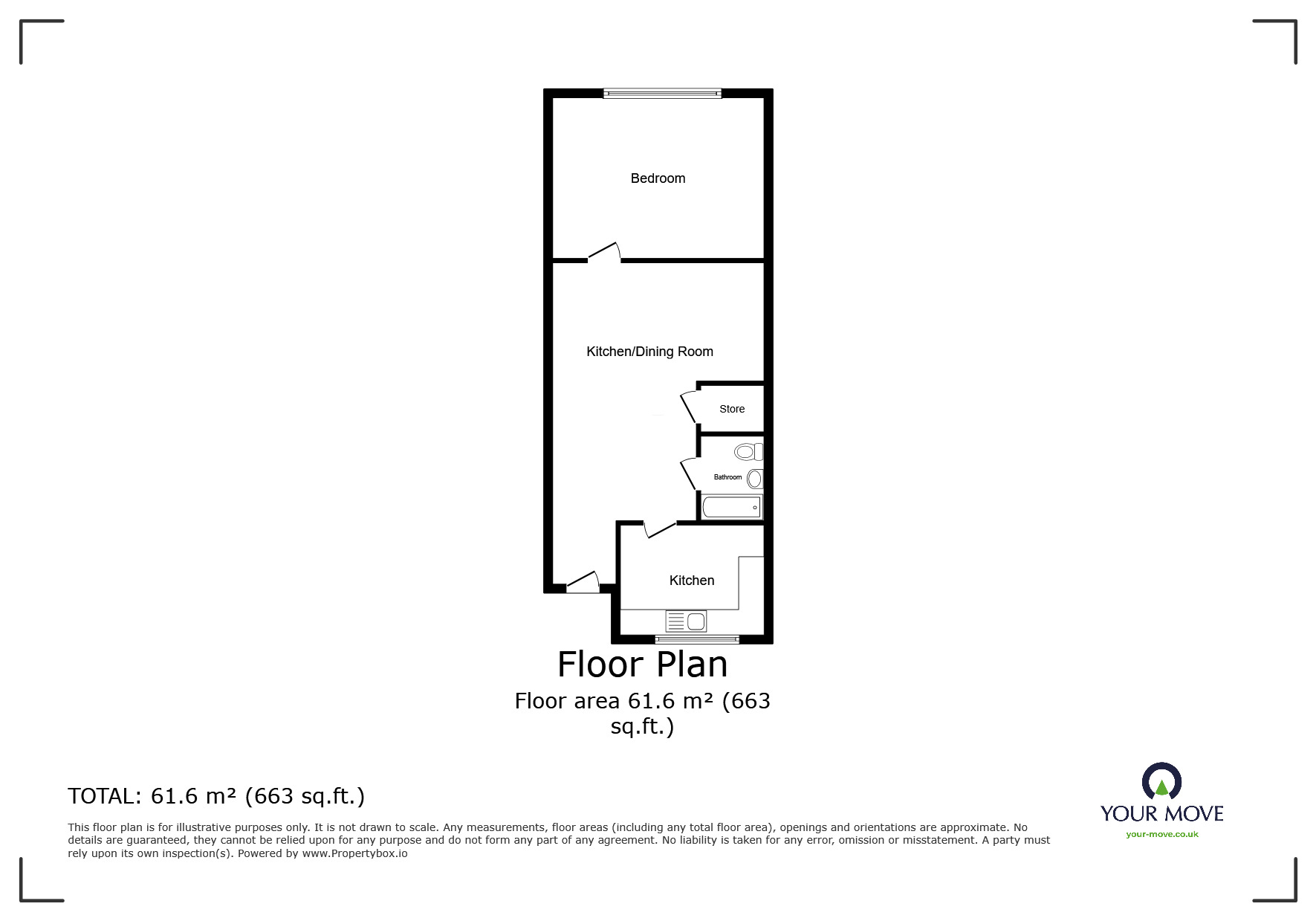 Floorplan of 1 bedroom  Flat to rent, Canterbury Street, Gillingham, Kent, ME7