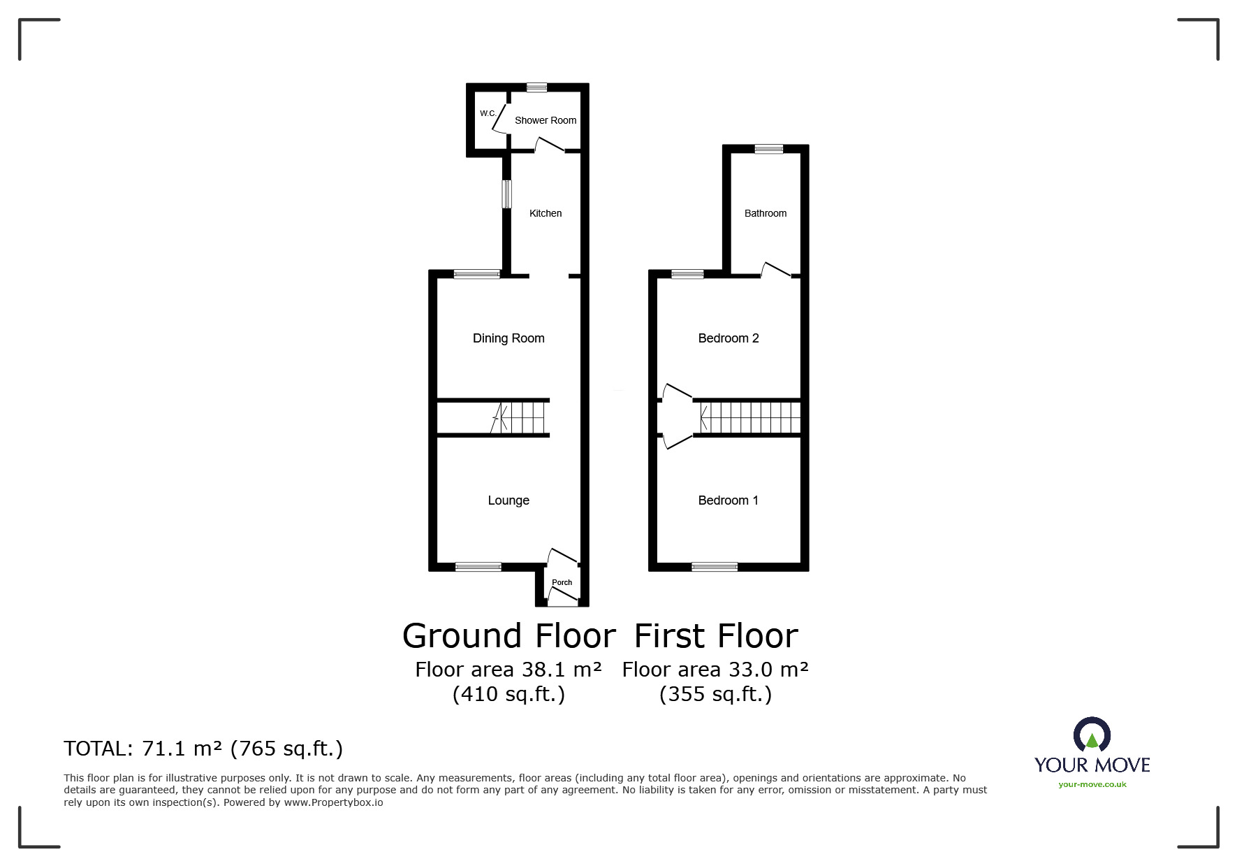 Floorplan of 2 bedroom Mid Terrace House to rent, May Road, Gillingham, Kent, ME7