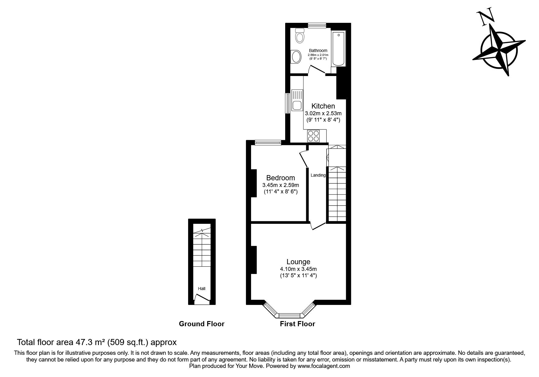 Floorplan of 1 bedroom  Flat for sale, Balmoral Road, Gillingham, Kent, ME7